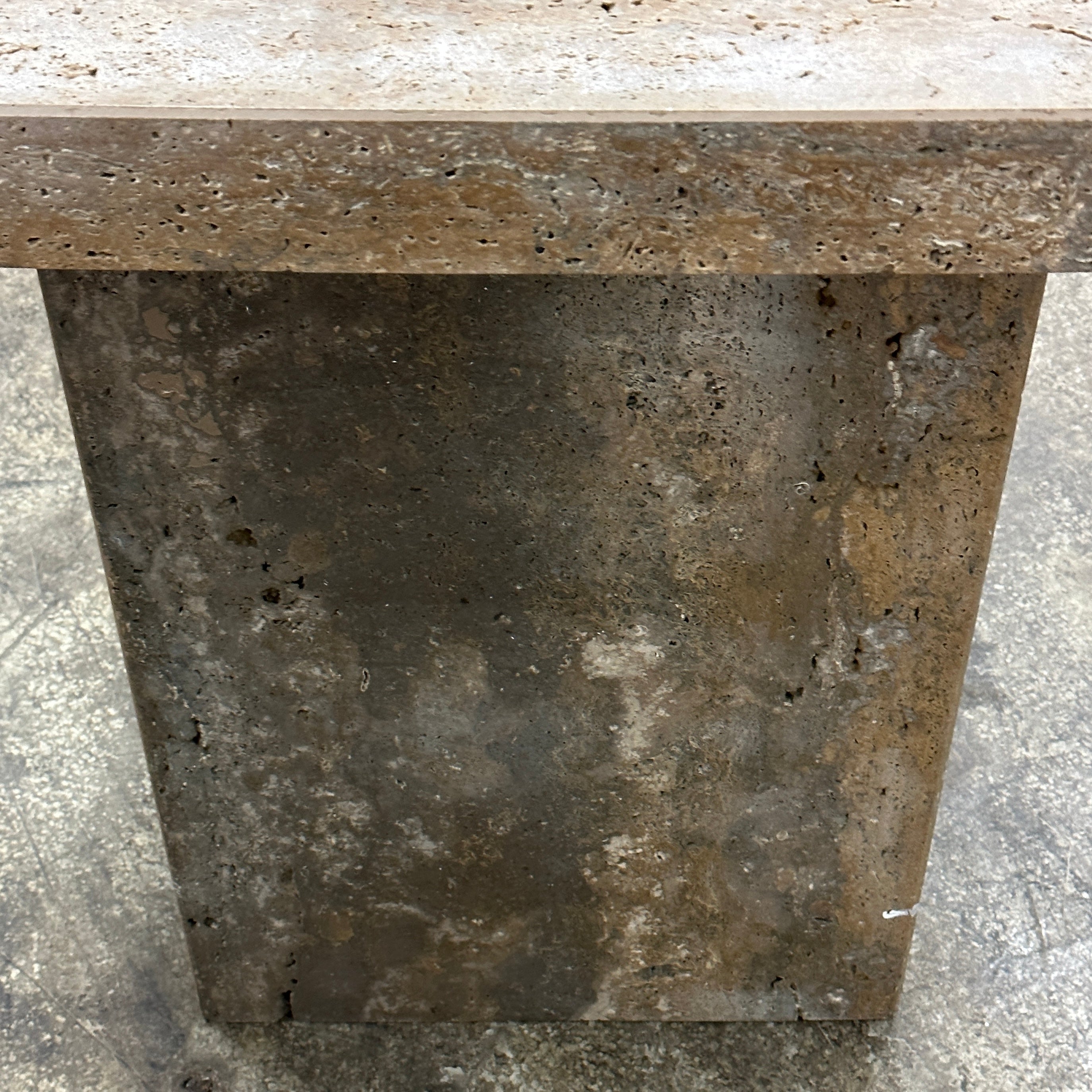 Walnut Travertine Console Table by Stone International
