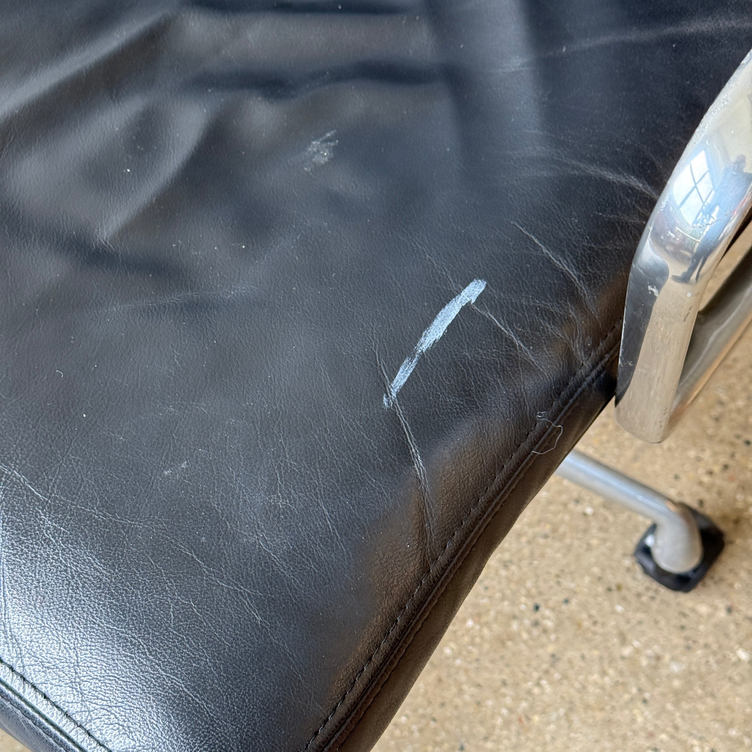 Soft Pad Desk Chair in Leather by Charles + Ray Eames for Herman Miller