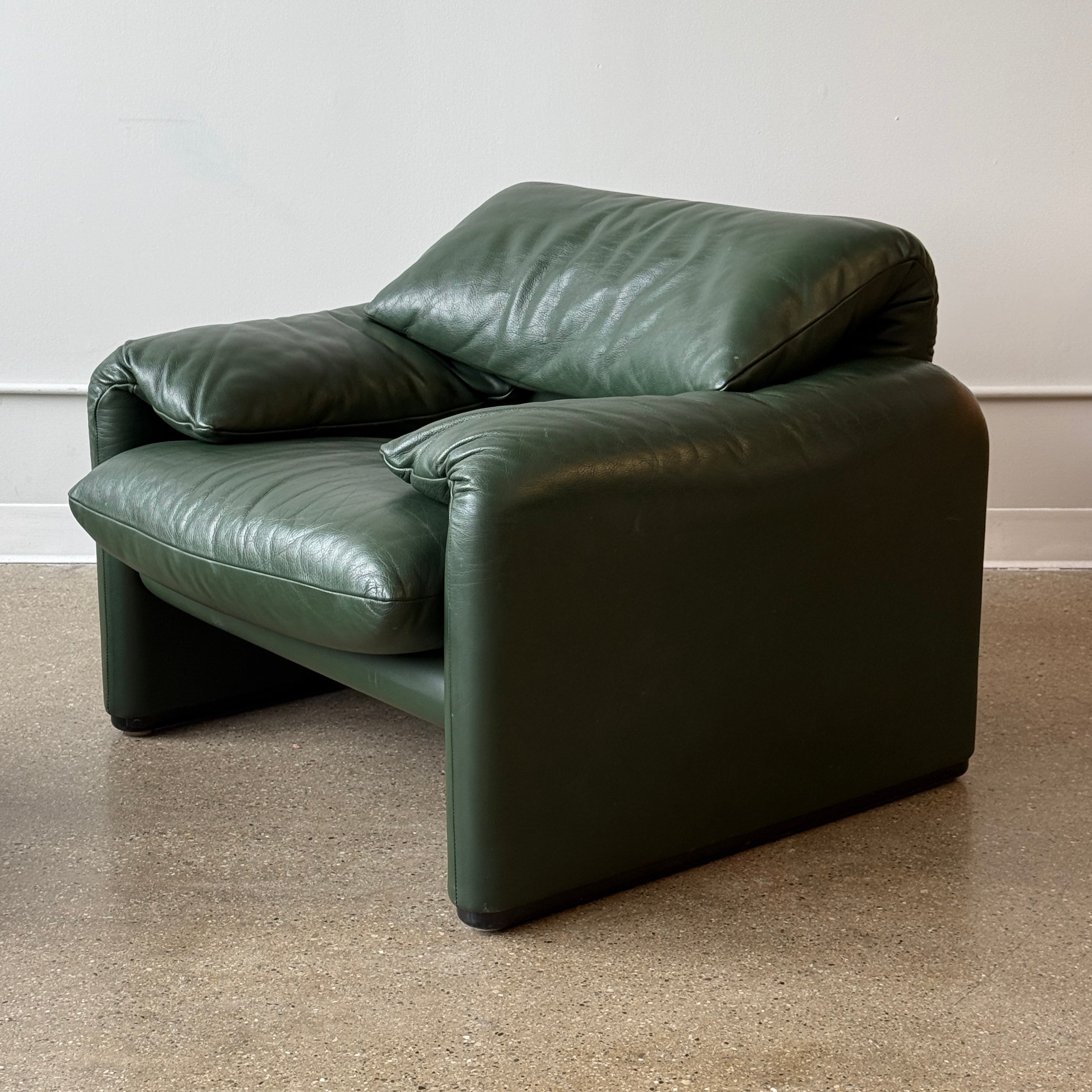 Maralunga Chair + Ottoman by Vico Magistretti for Cassina