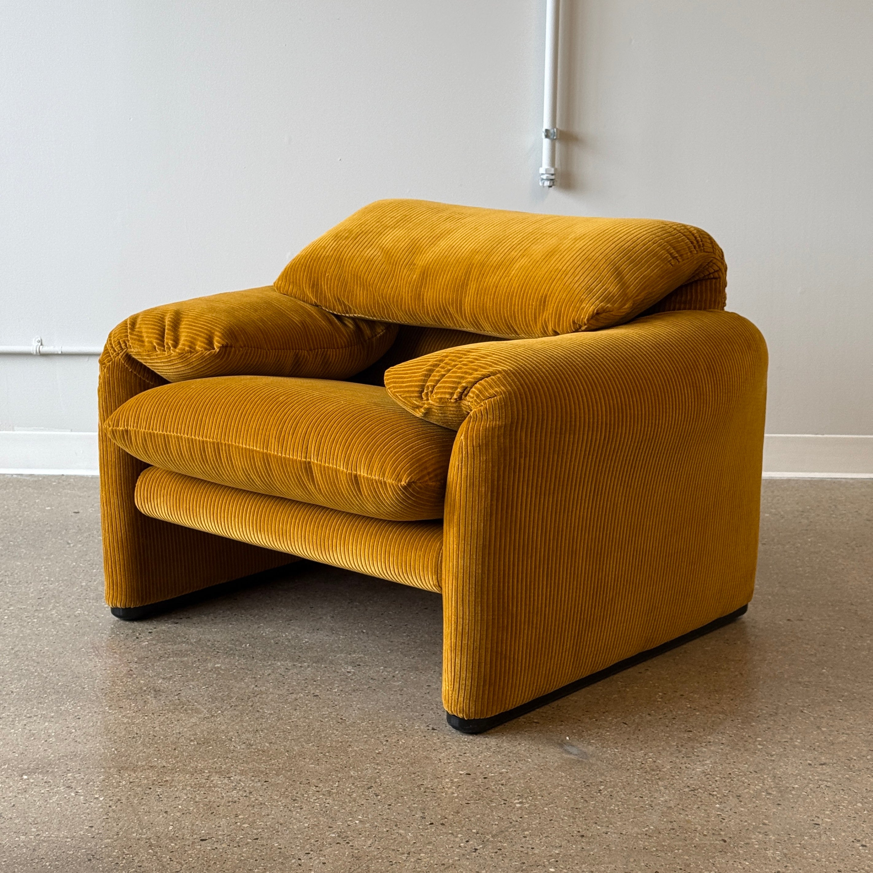 Maralunga Chair by Vico Magistretti for Cassina in Raf Simons Kvadrat Corduroy