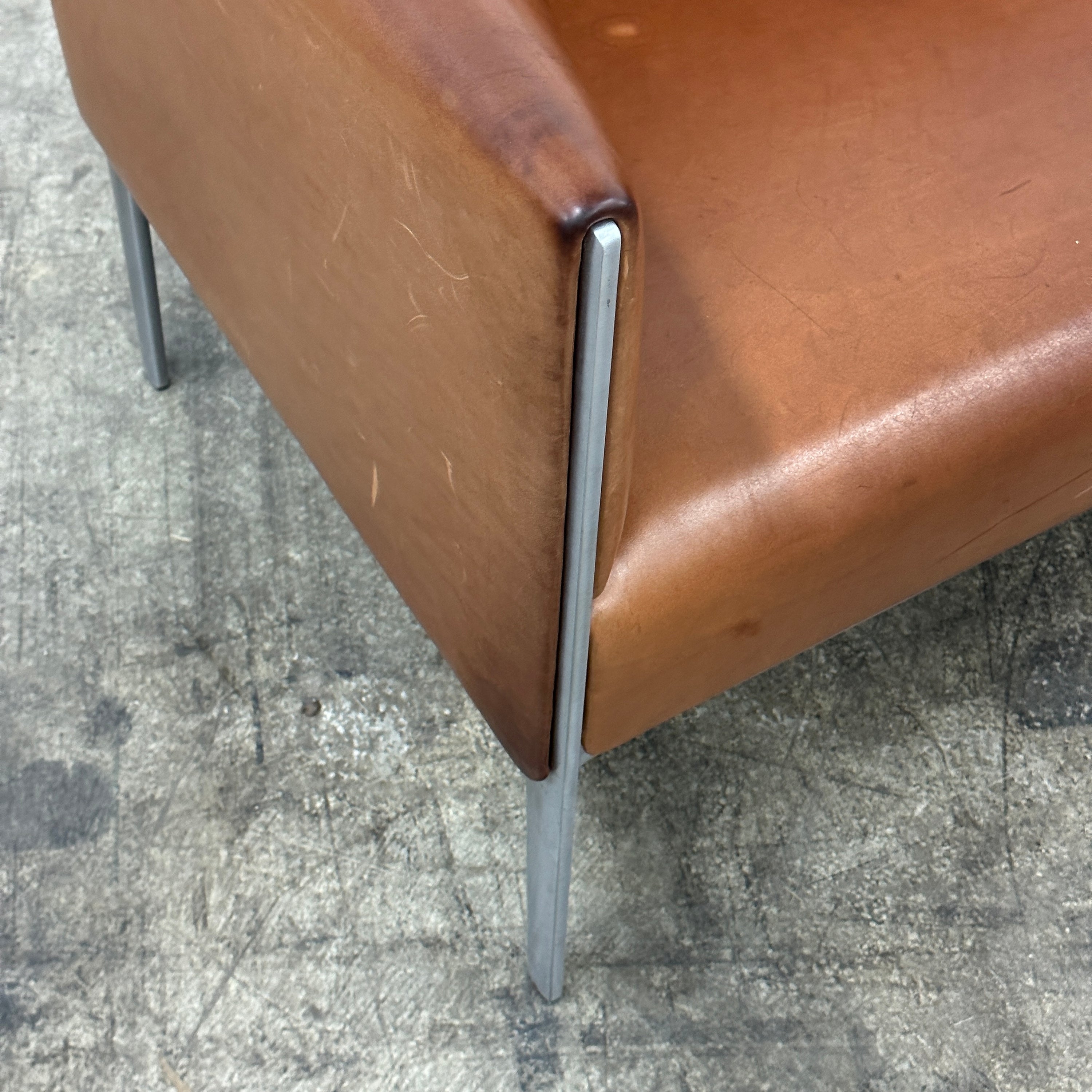 Brown Leather Asienta Sofa by Wilkhahn