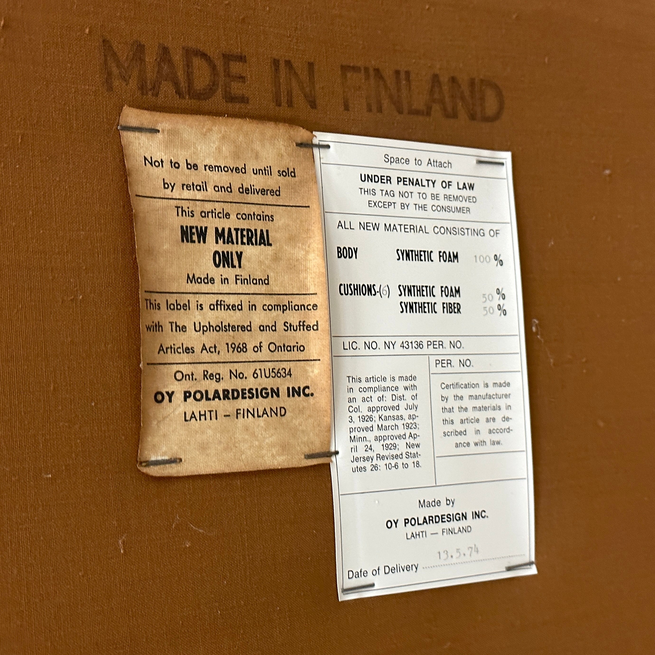 Finnish Chubby Low Leather Sofa