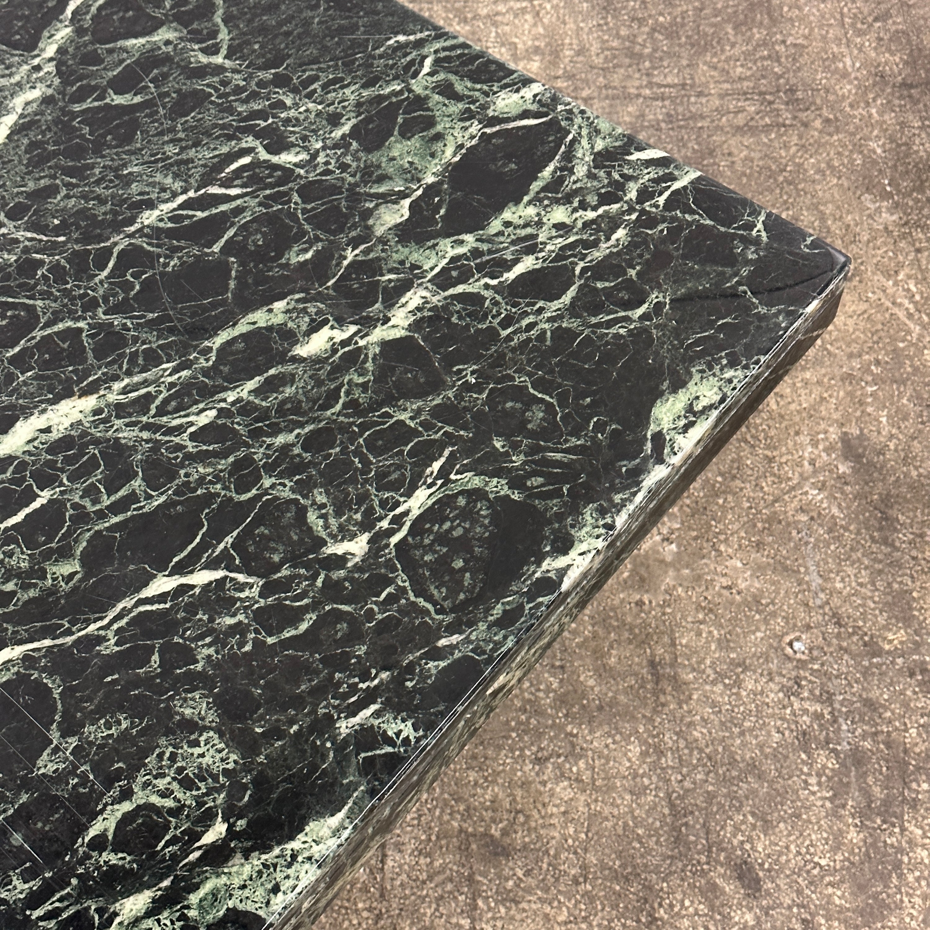 Italian Green Verde Marble Pedestal Tables