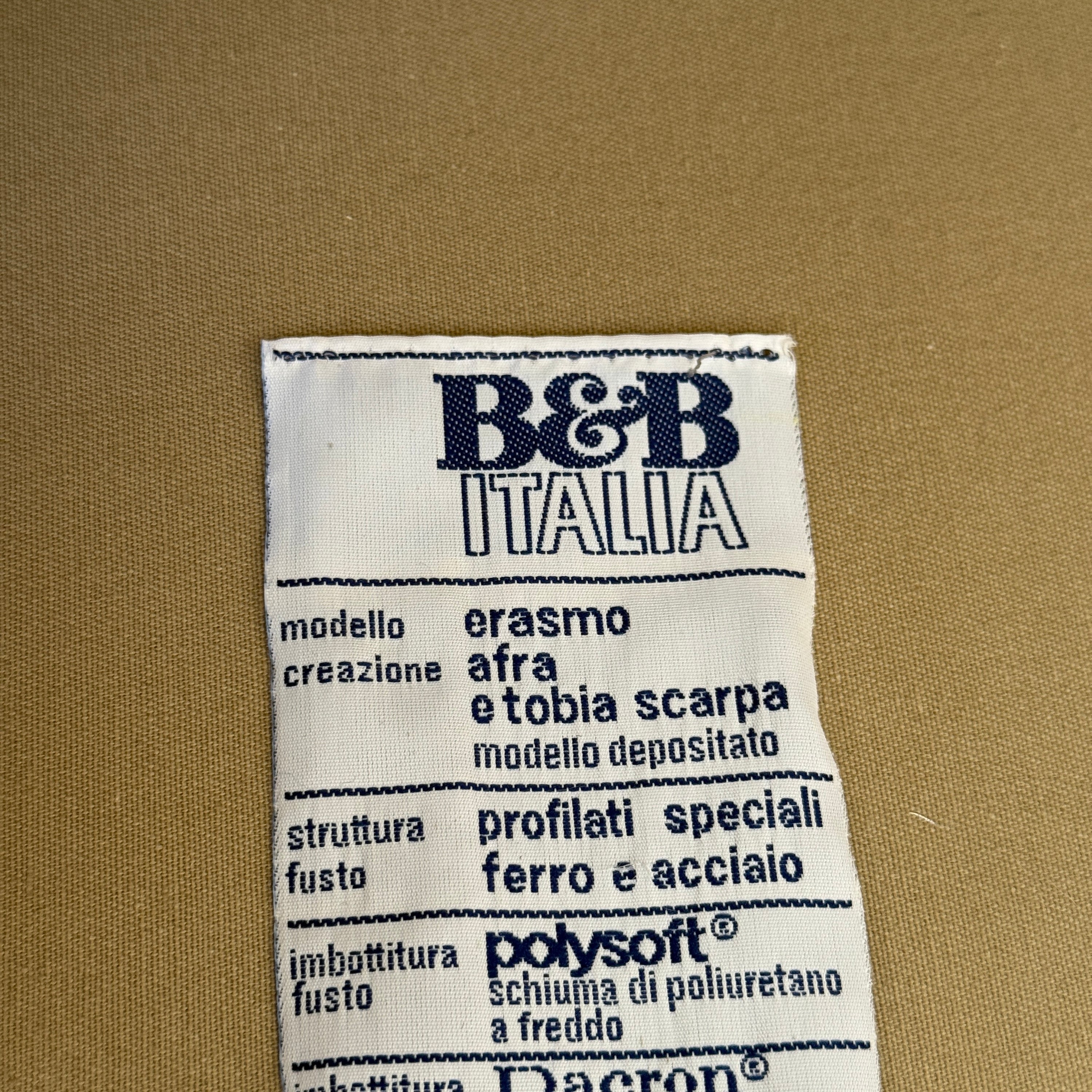 Leather Erasmo Sofa by Afra and Tobia Scarpa for B&B Italia
