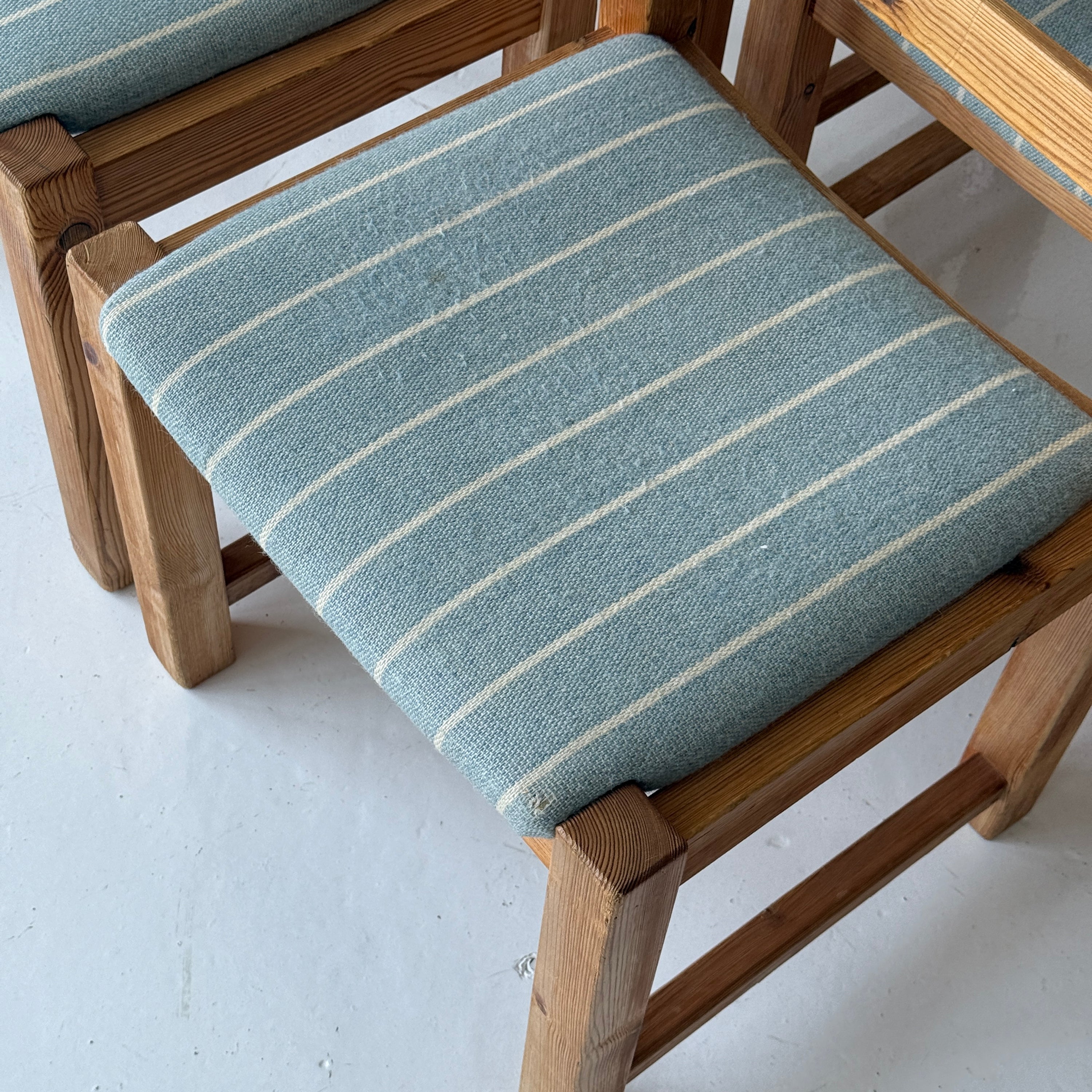 Swedish Pine Brutalist Dining Chairs