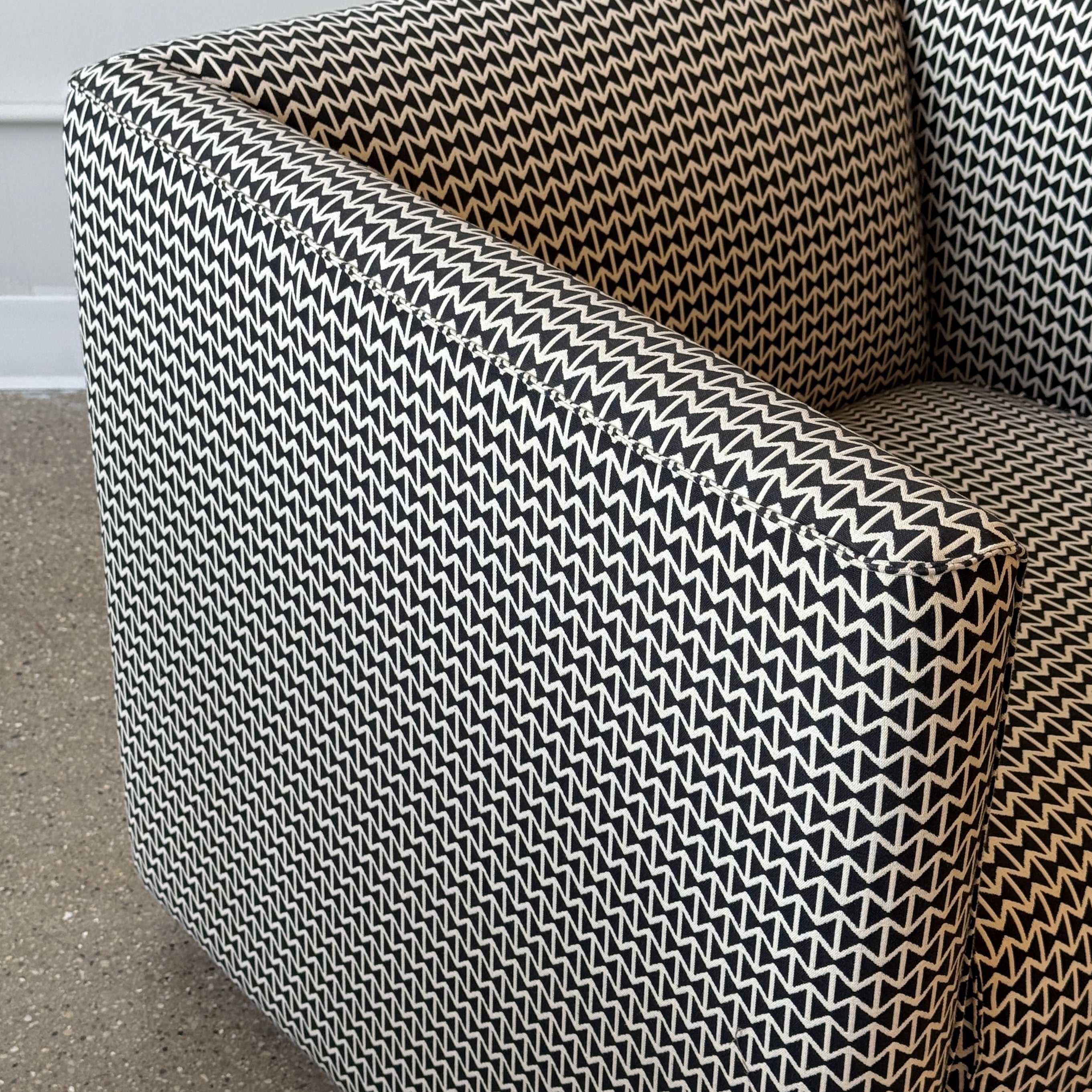 Mismatched Lounge Chairs by Jules Heumann for Metropolitan in Alexander  Girard Fabrics