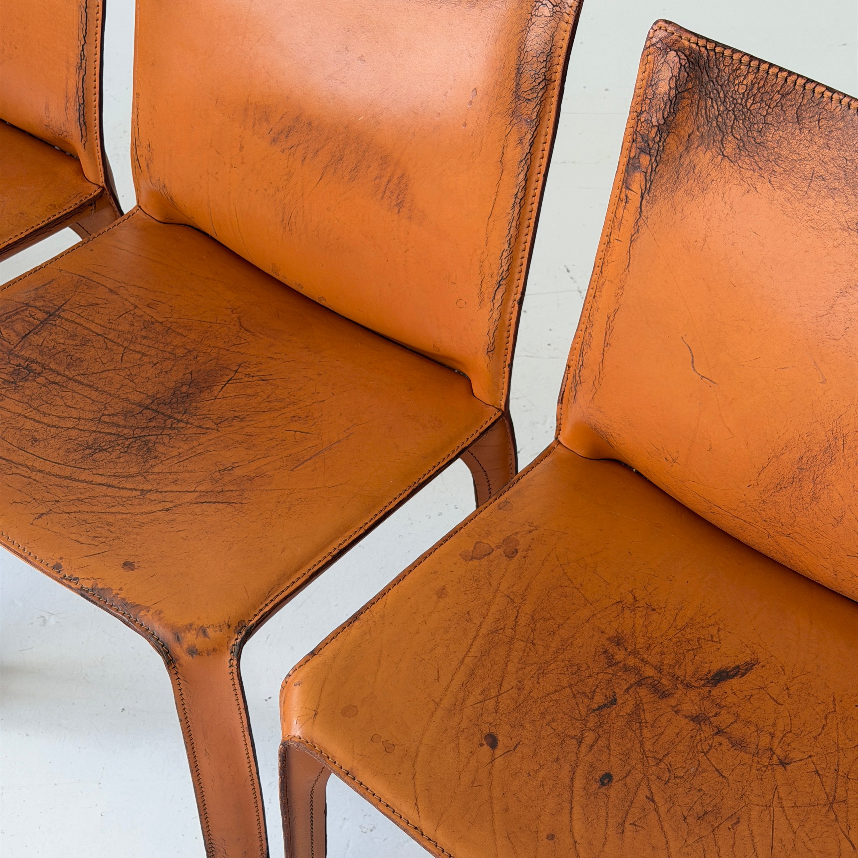 Leather Cab Chairs by Mario Bellini for Cassina