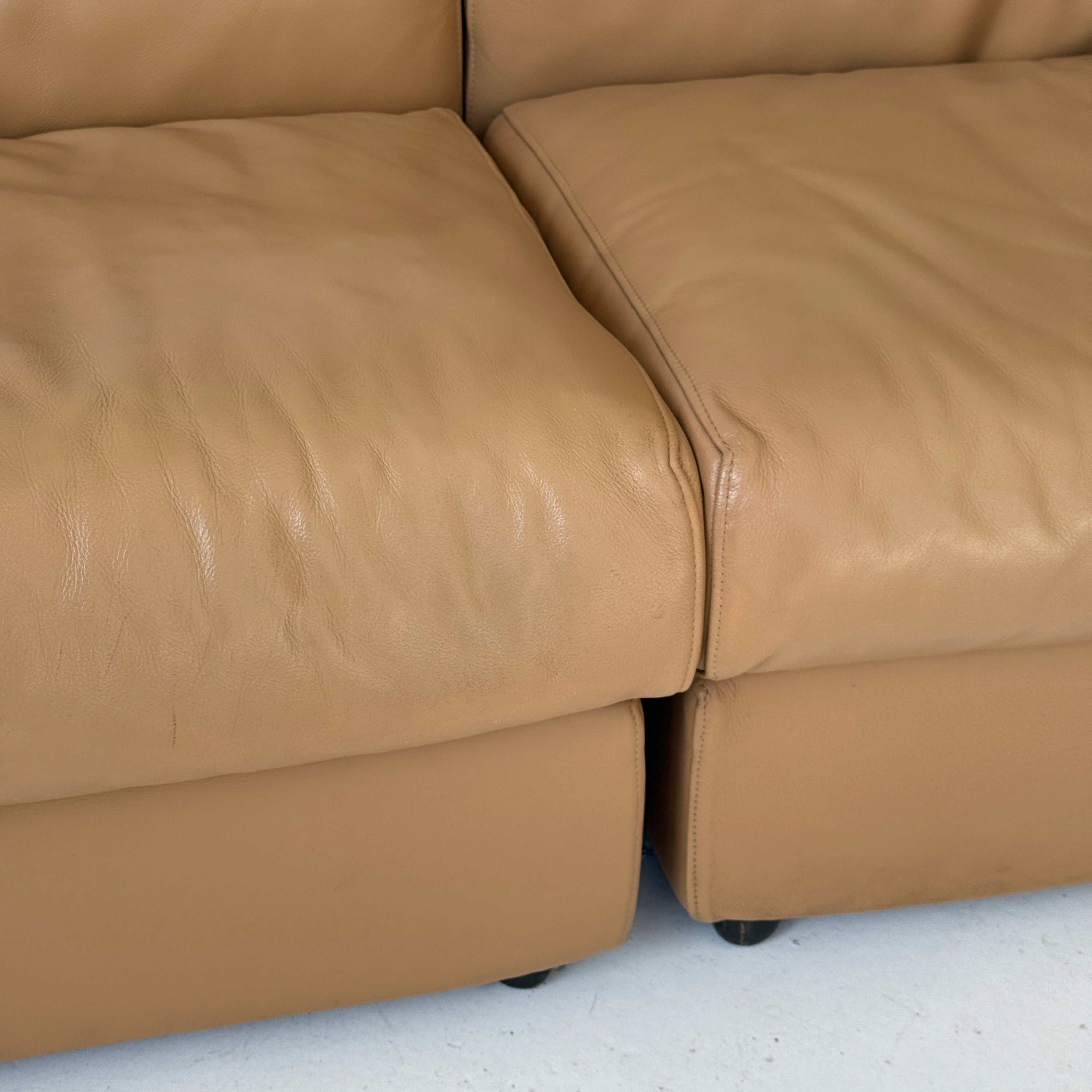Leather Erasmo Sofa by Afra and Tobia Scarpa for B&B Italia