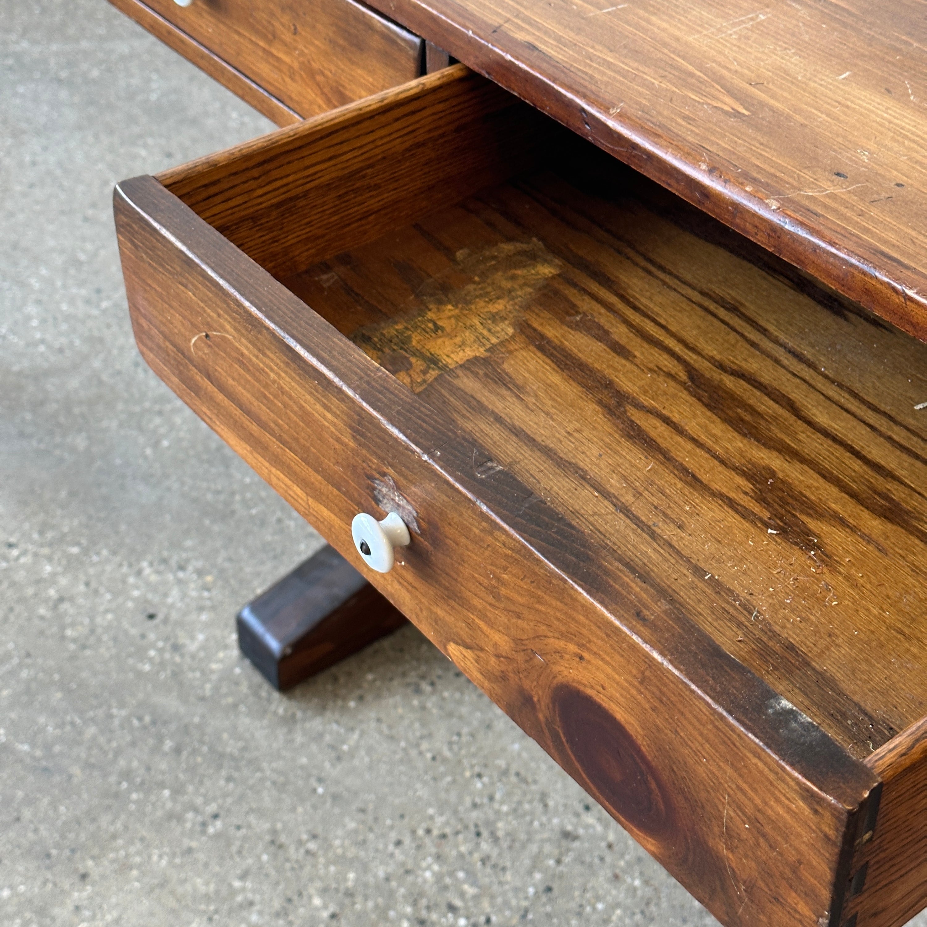 Antique Pine Tavern Desk