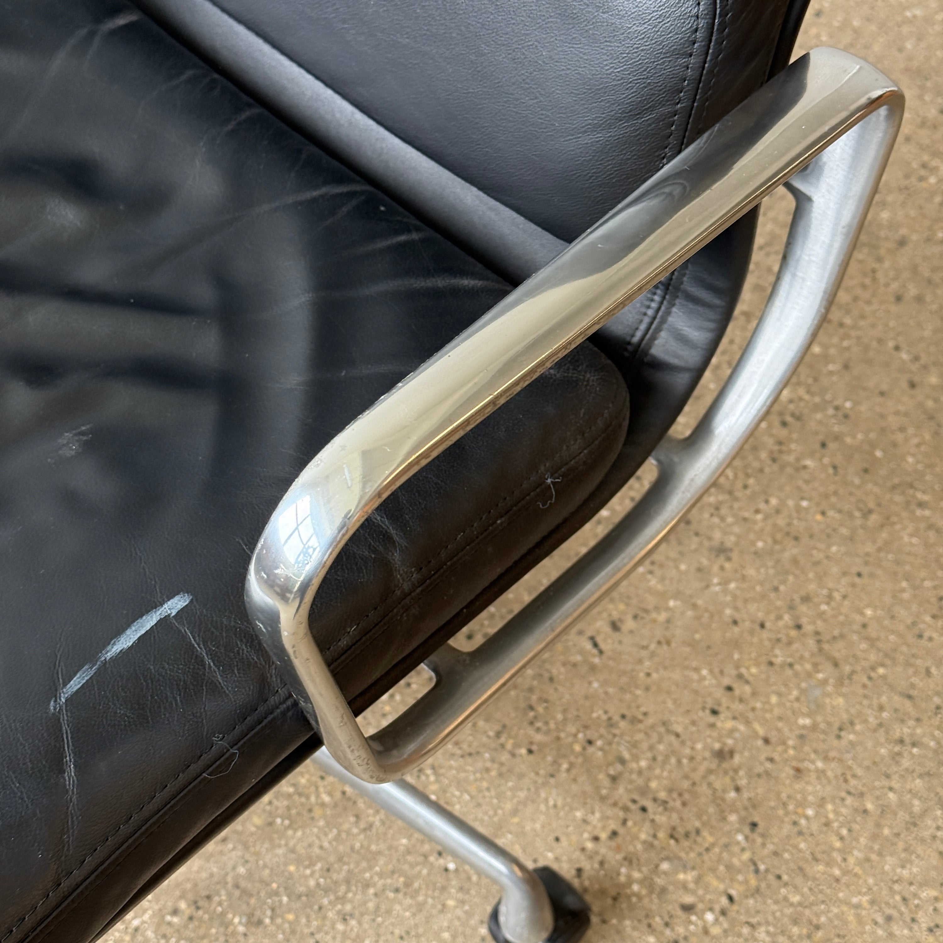 Soft Pad Desk Chair in Leather by Charles + Ray Eames for Herman Miller