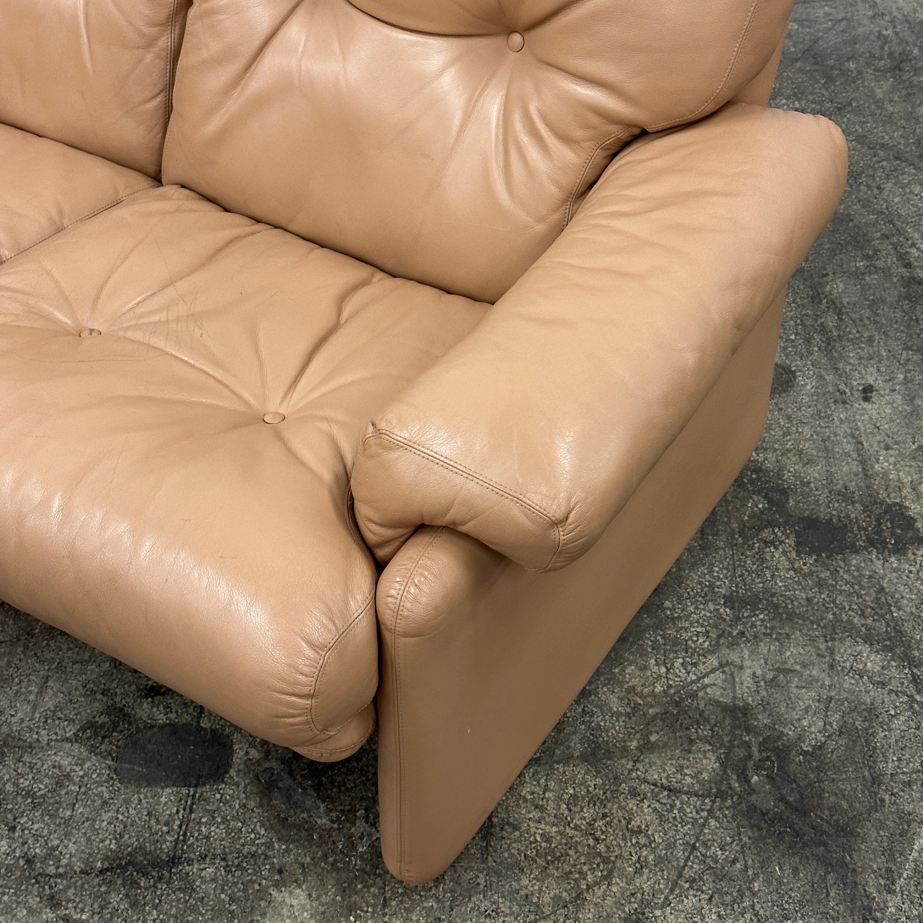 Coronado Settee in Leather by Tobia Scarpa for B&B Italia