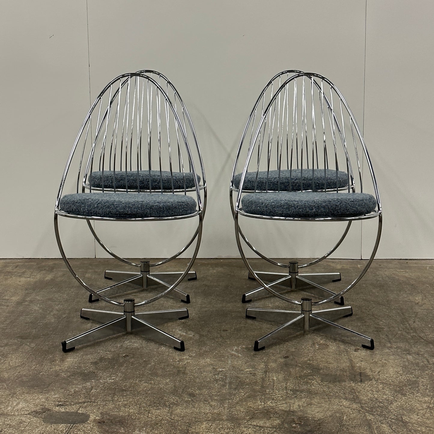 Chrome Egg Chairs Attr. to Dahlens Dalum