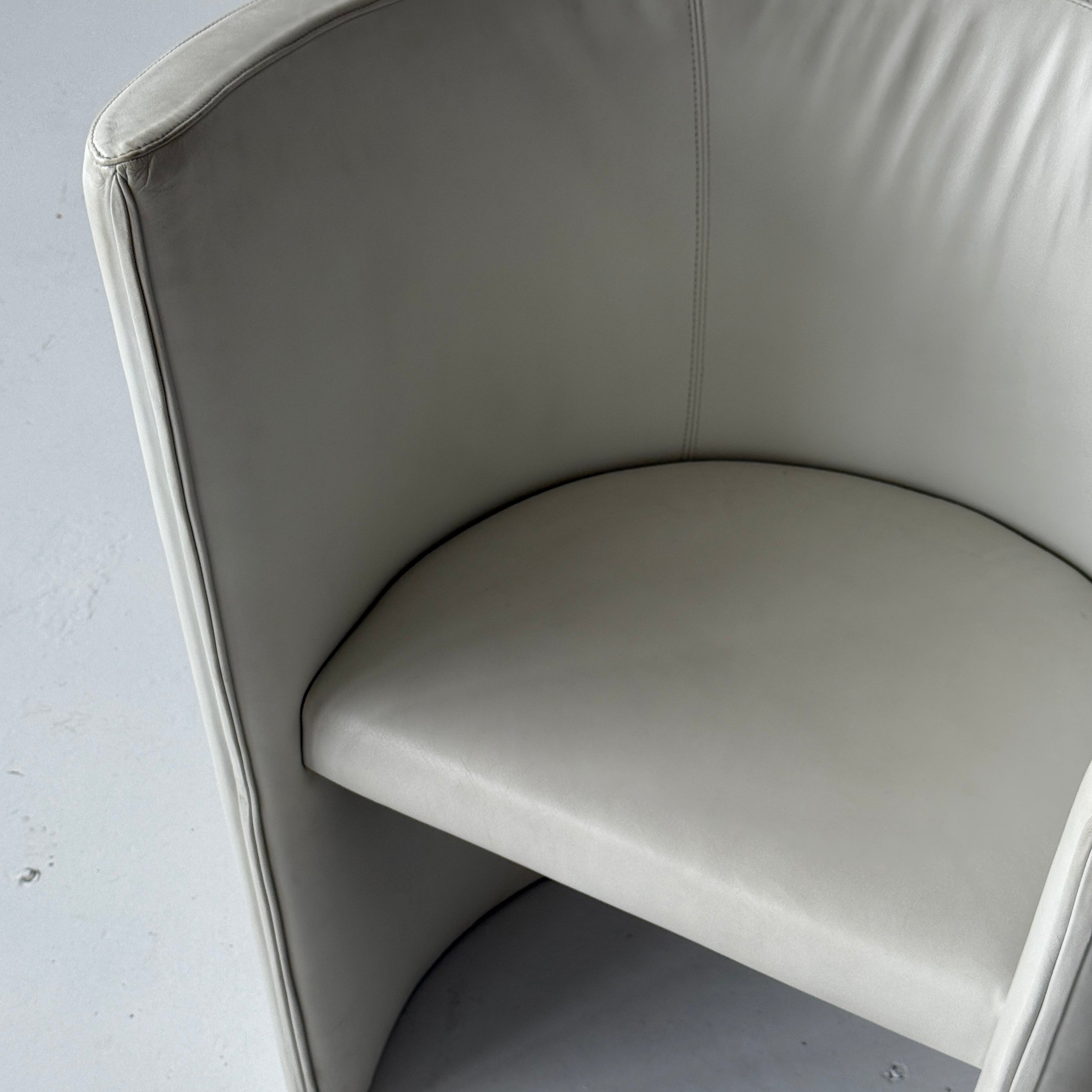 Asymmetrical Leather Club Chair by Wittman