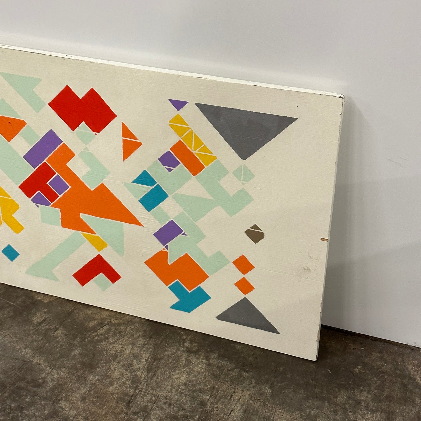 Geometric Acrylic on Plywood Art by Sarah Conley