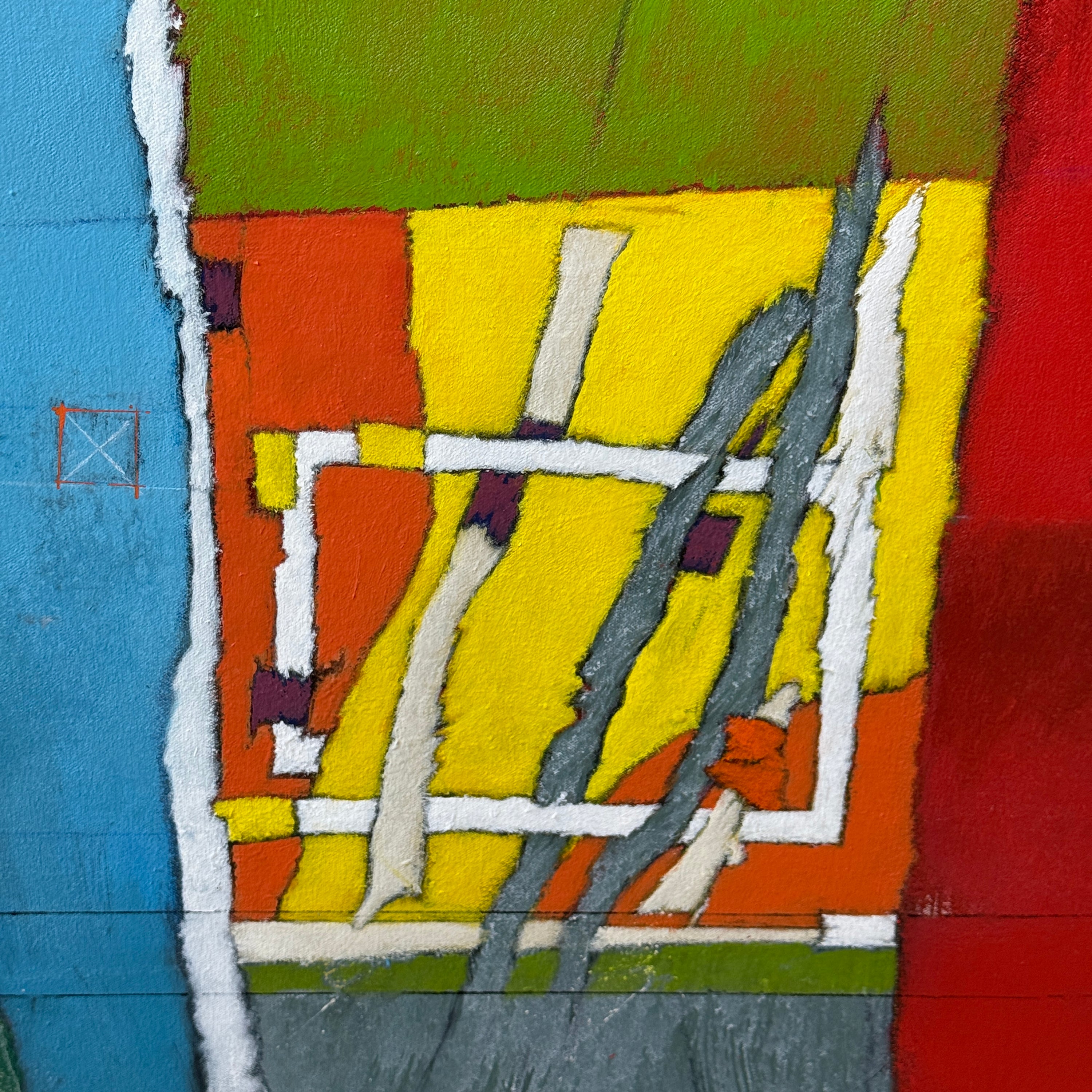 Vintage Abstract Acrylic on Canvas by John Spurgin