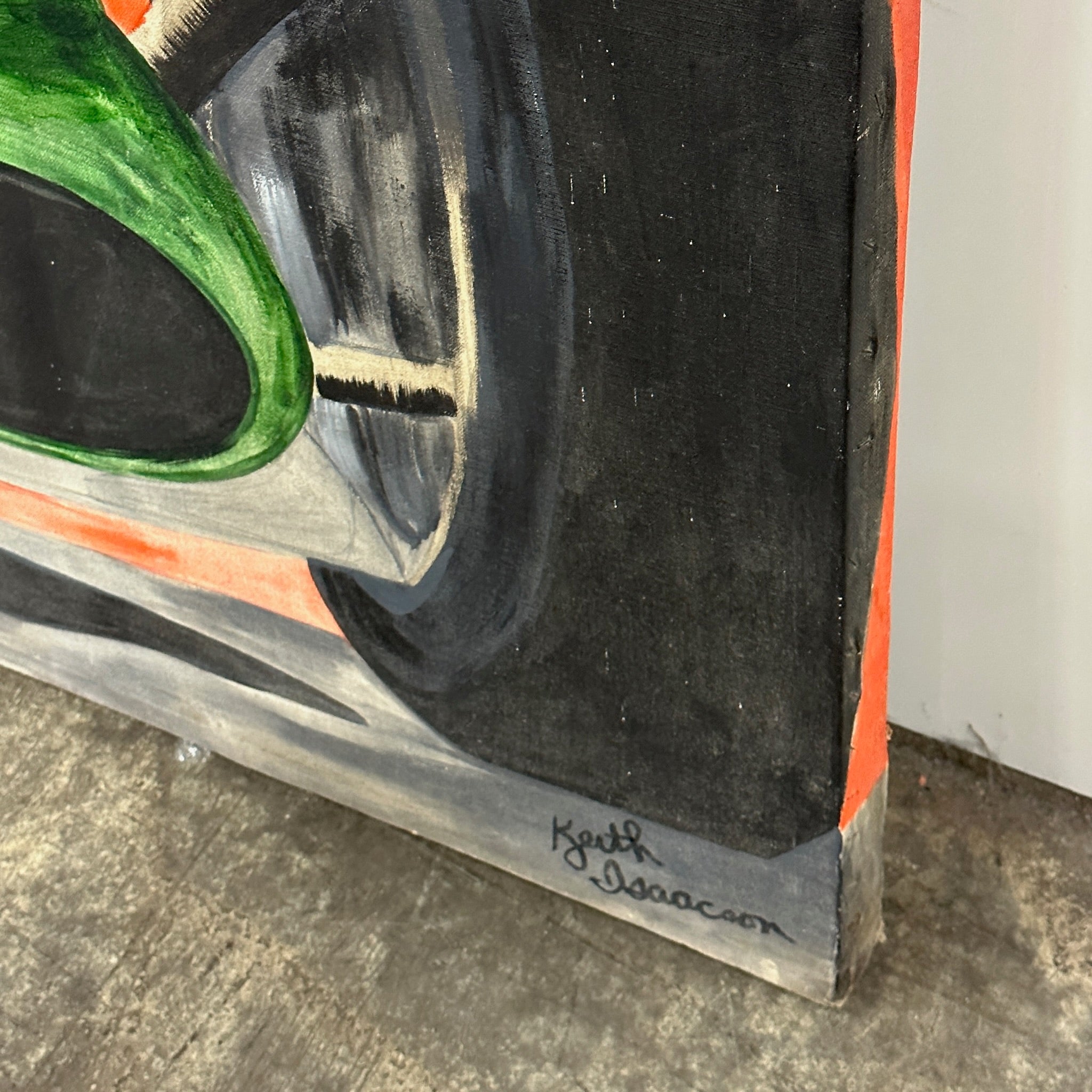 Acrylic Painting on Canvas of Racecar by Keith Isaacson