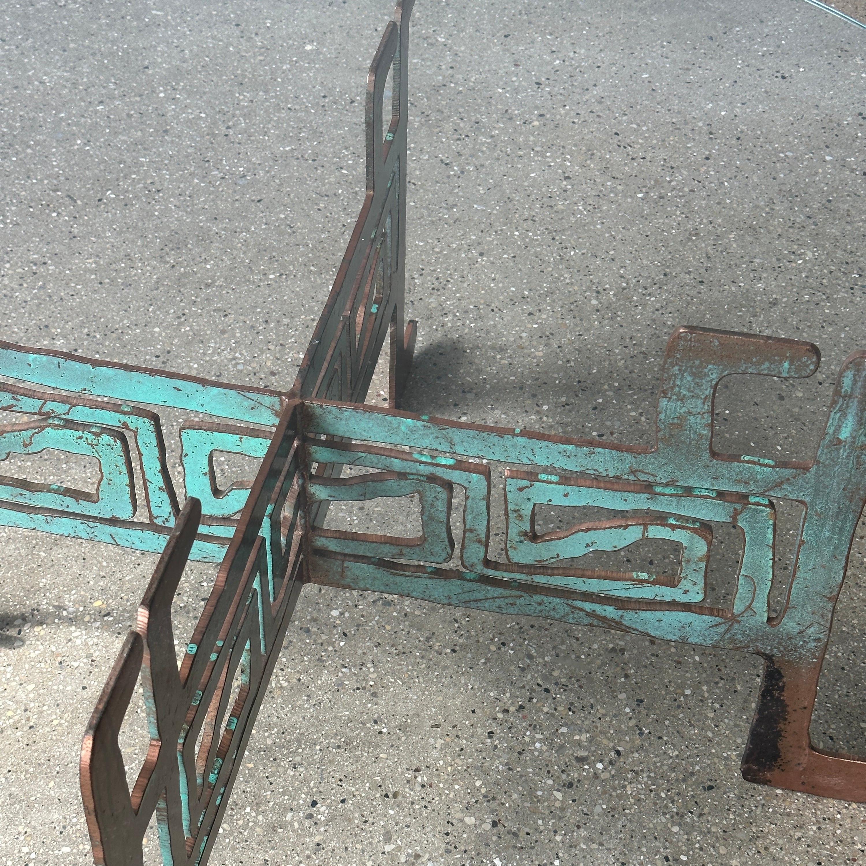 Patinated Copper Southwestern Coffee Table