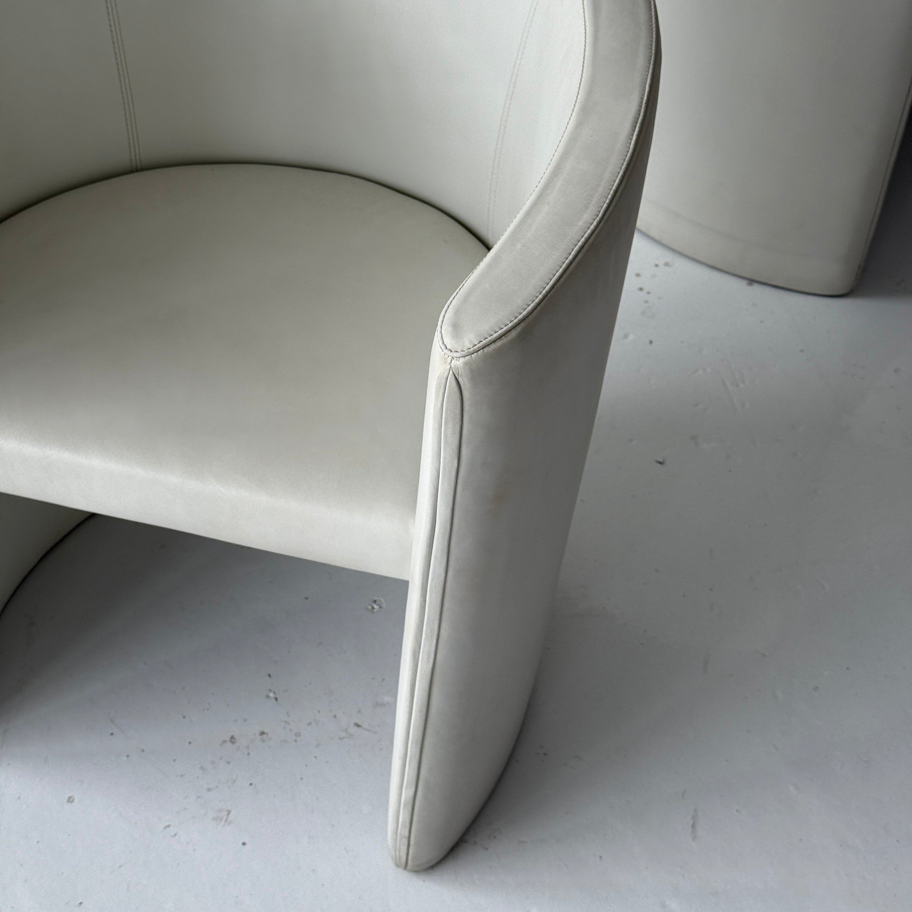 Asymmetrical Leather Club Chair by Wittman