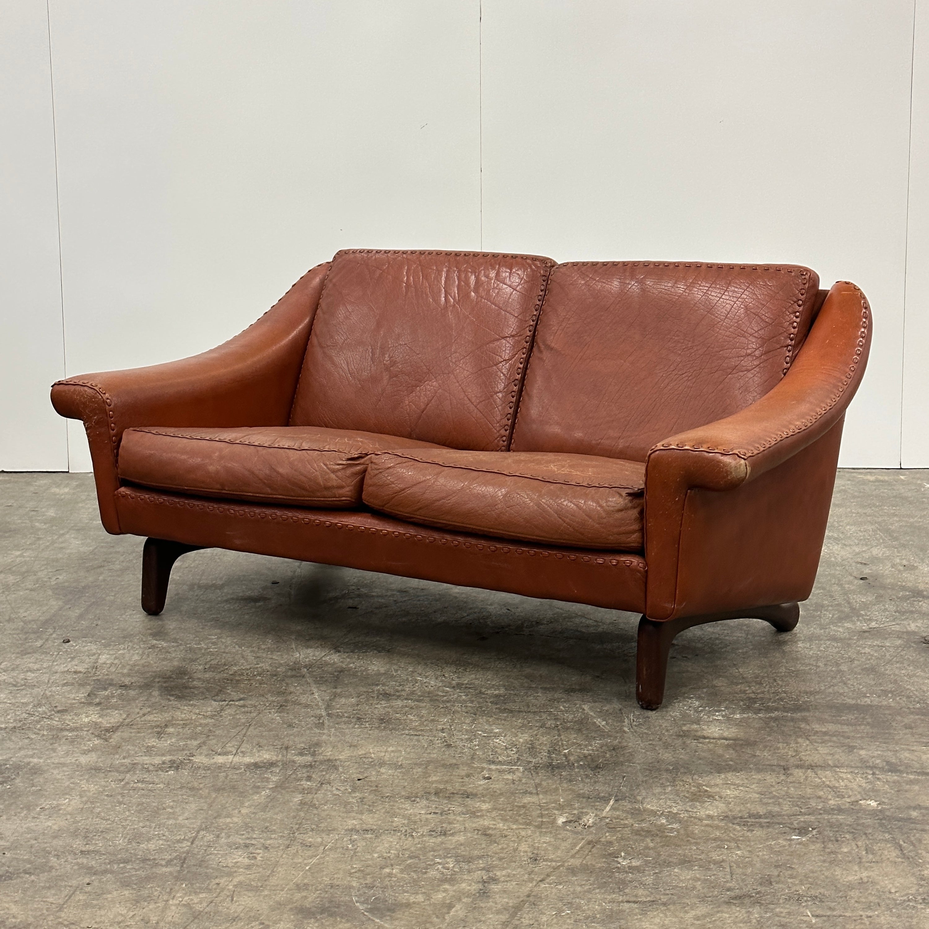 Matador Leather Loveseat by Aage Christiansen for Erhardsen & Andersen