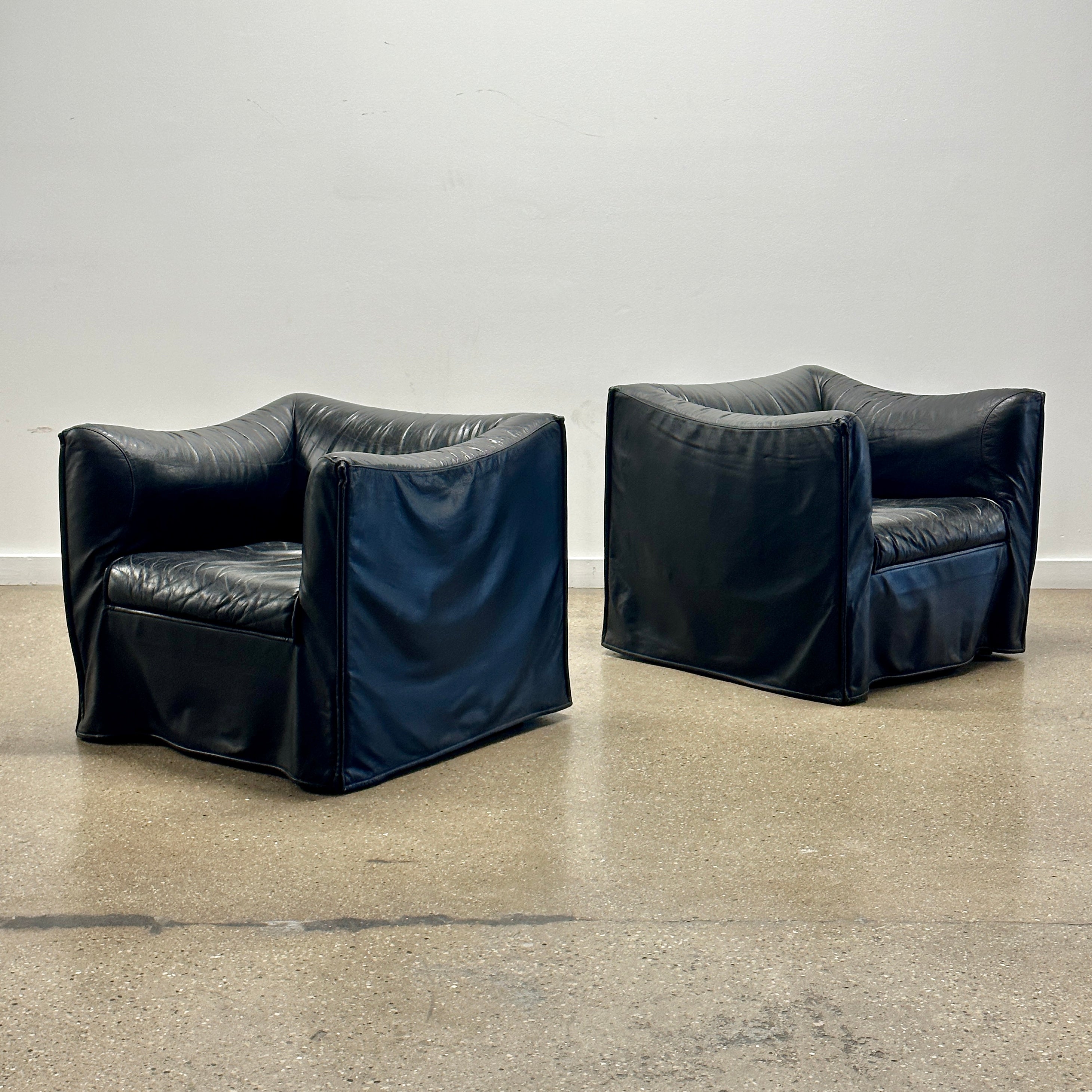 Skirted Leather Club Chairs by Jules Heumann for Metropolitan