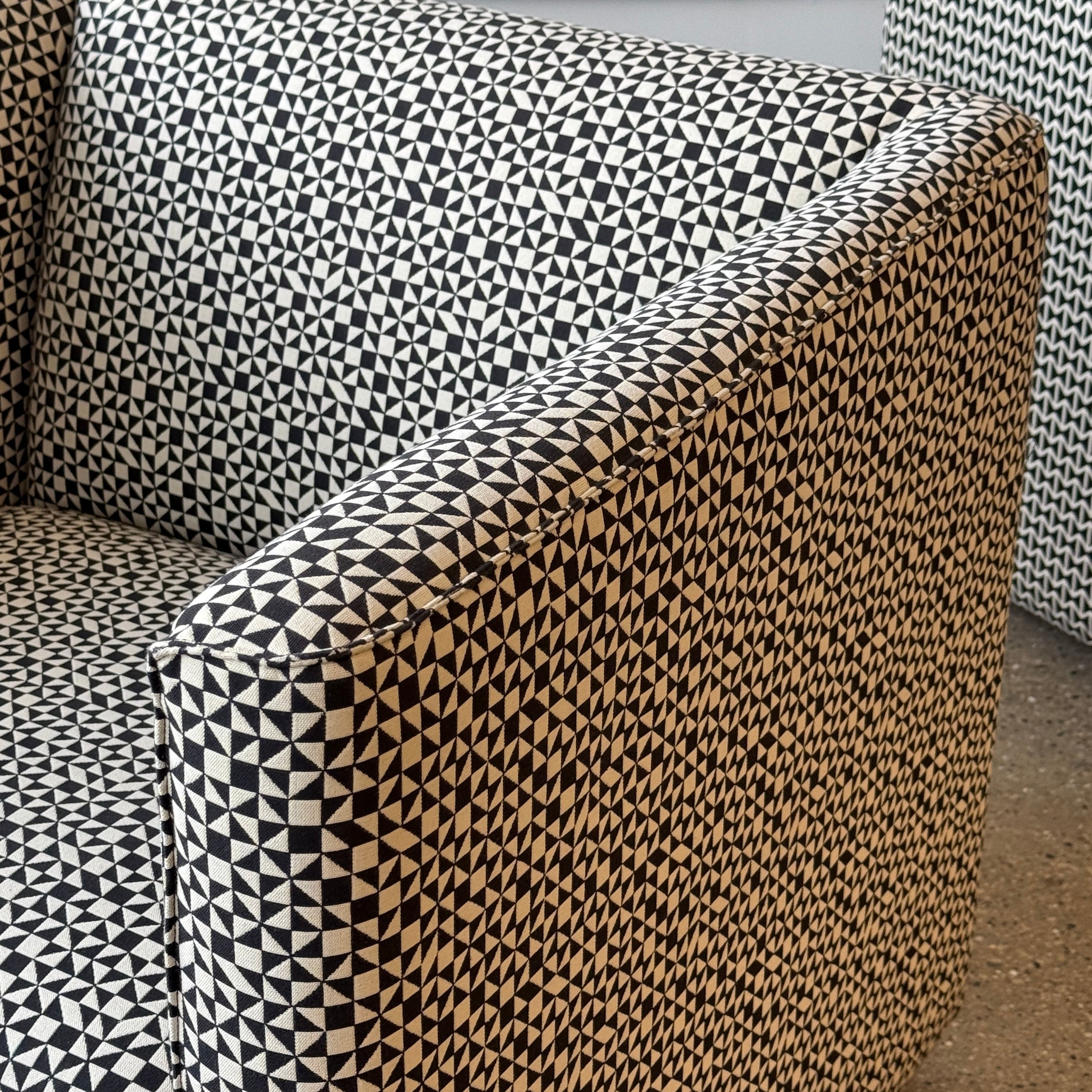 Mismatched Lounge Chairs by Jules Heumann for Metropolitan in Alexander  Girard Fabrics