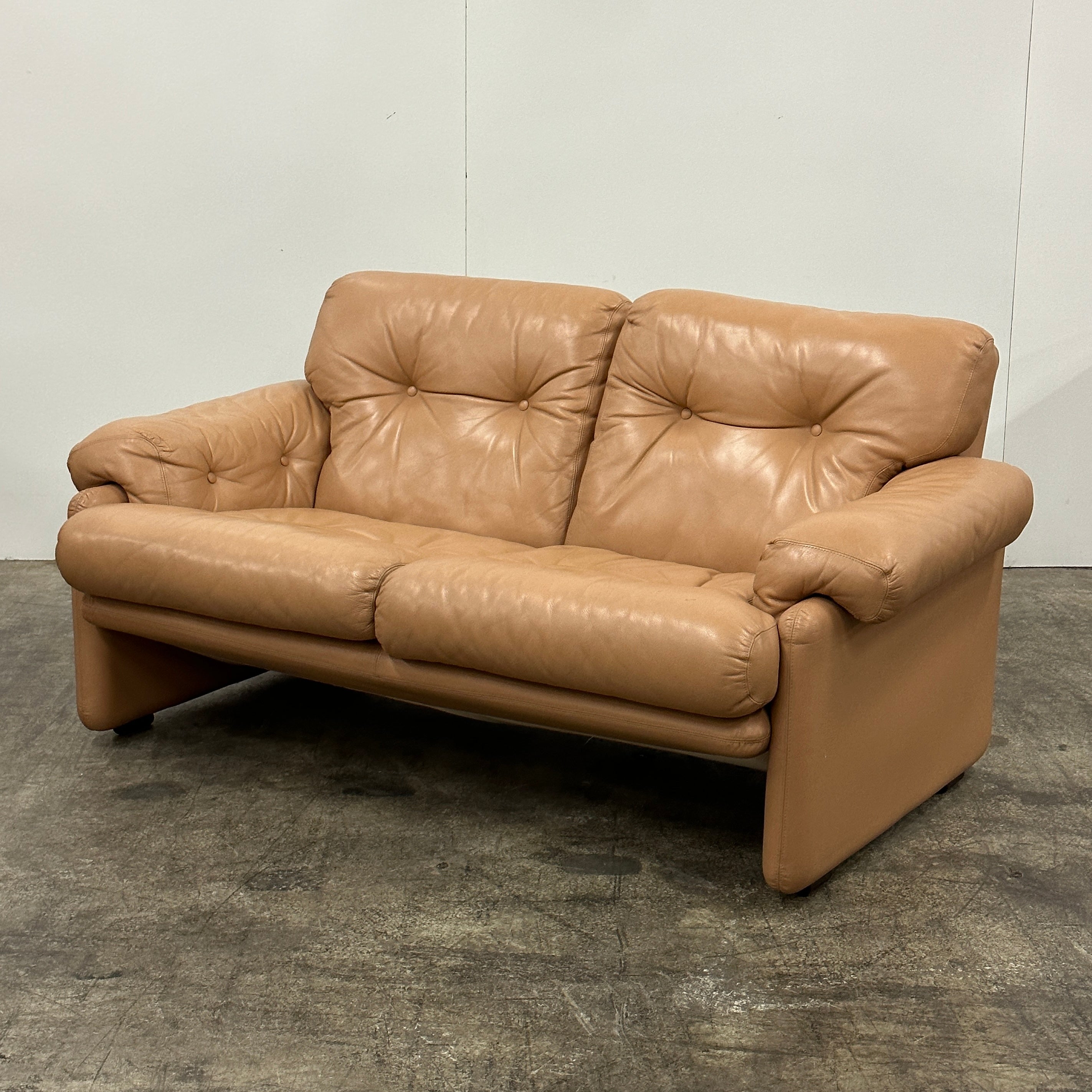Coronado Settee in Leather by Tobia Scarpa for B&B Italia