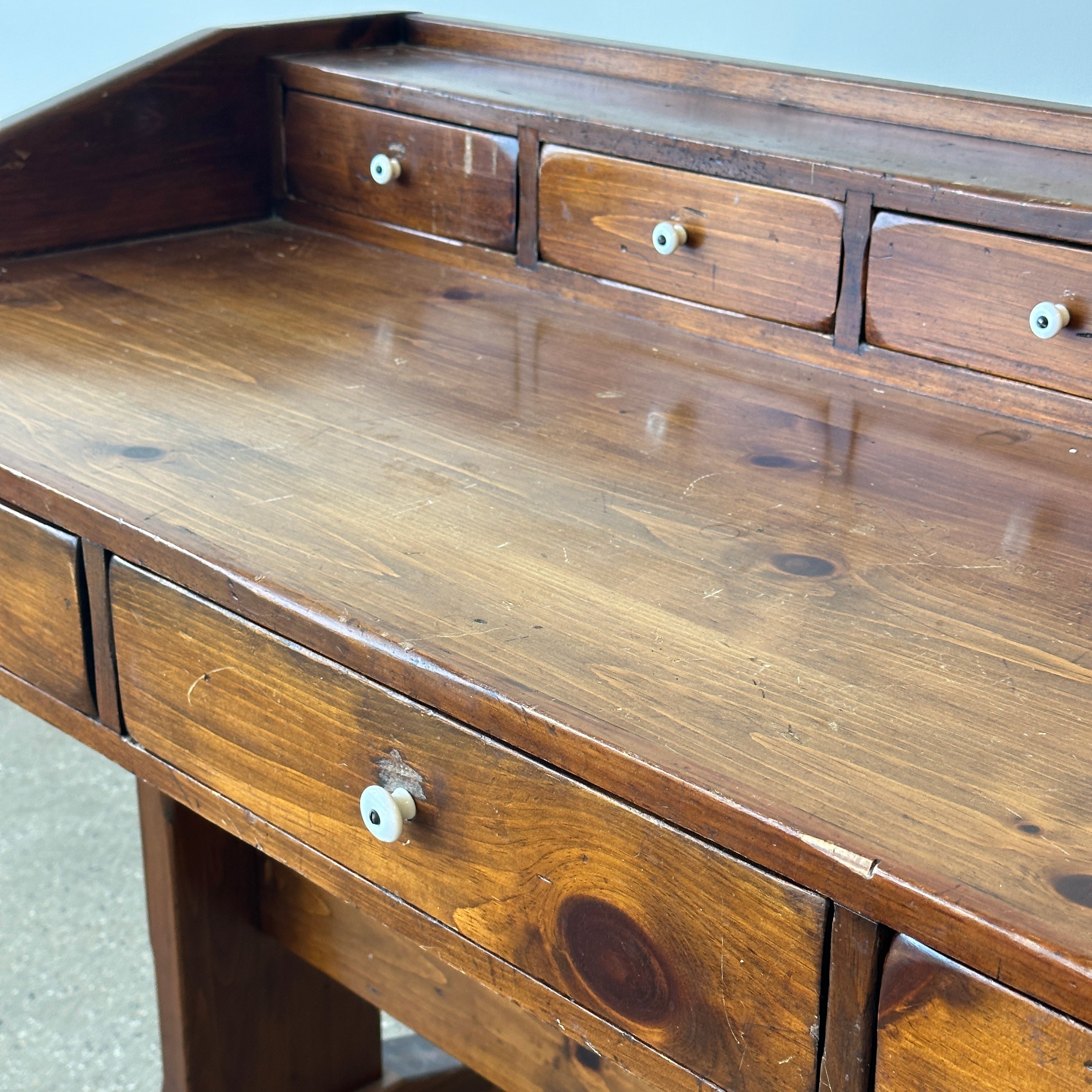 Antique Pine Tavern Desk