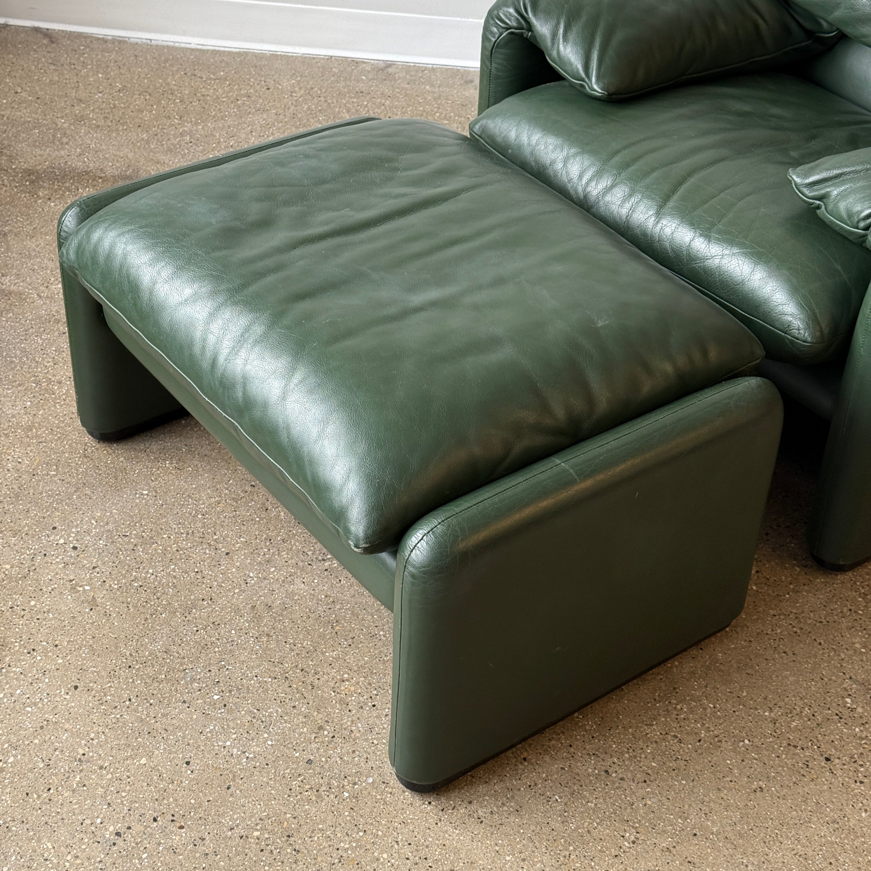 Maralunga Chair + Ottoman by Vico Magistretti for Cassina