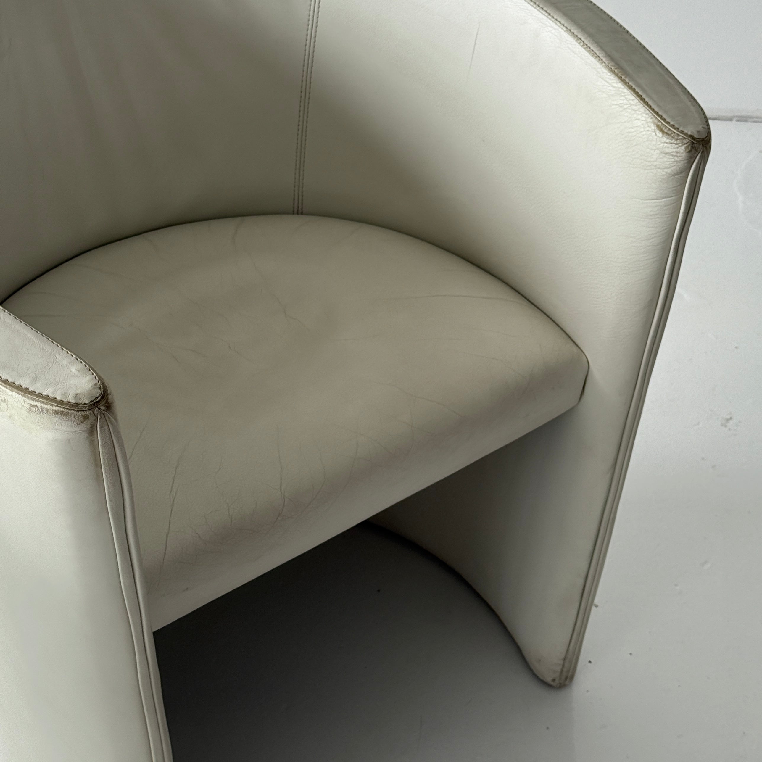 Asymmetrical Leather Club Chair by Wittman