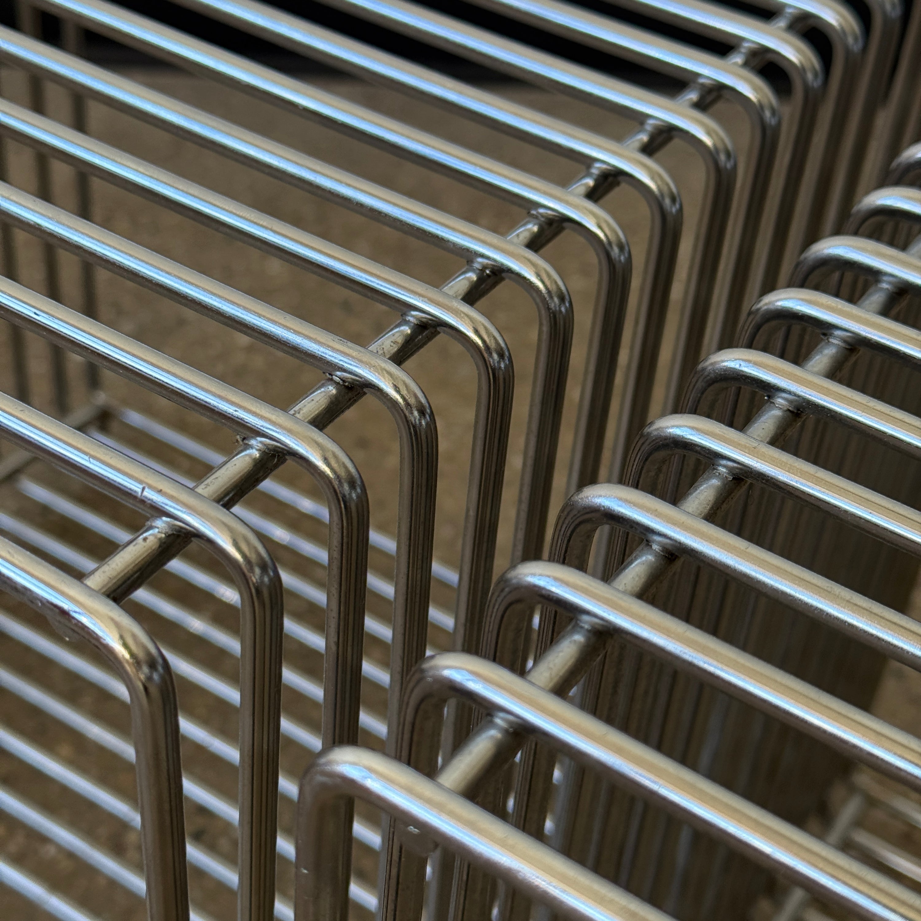 Modular Chrome Wireframe Panton Style Tables