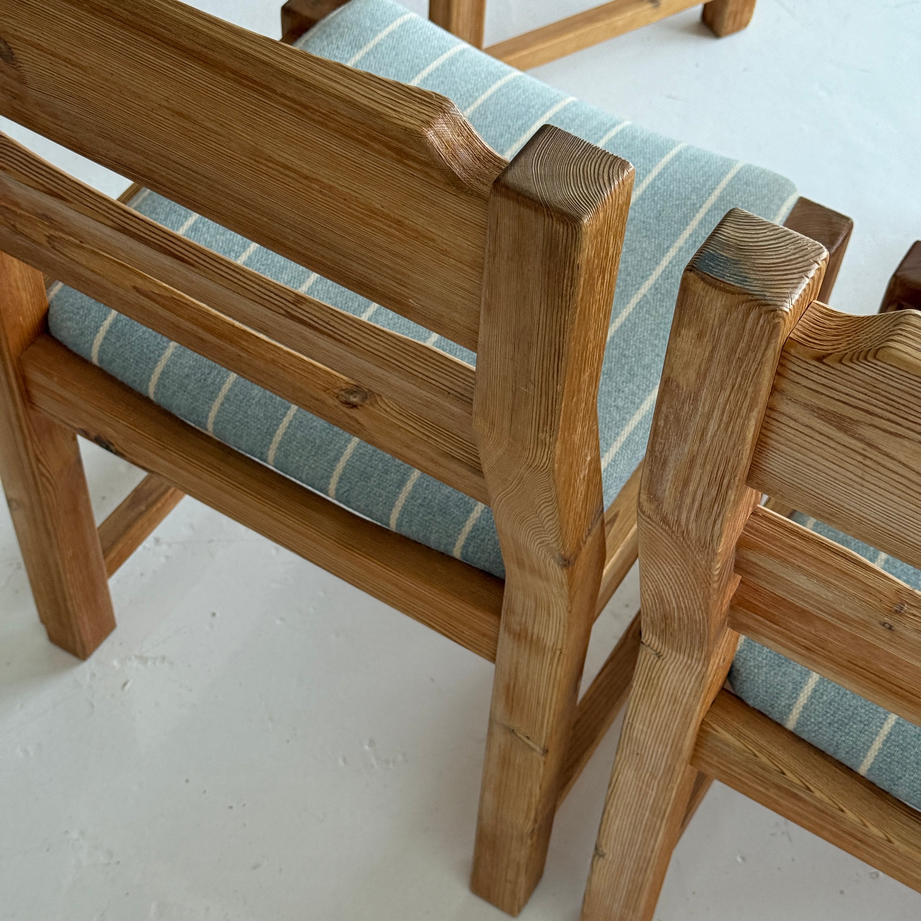 Swedish Pine Brutalist Dining Chairs