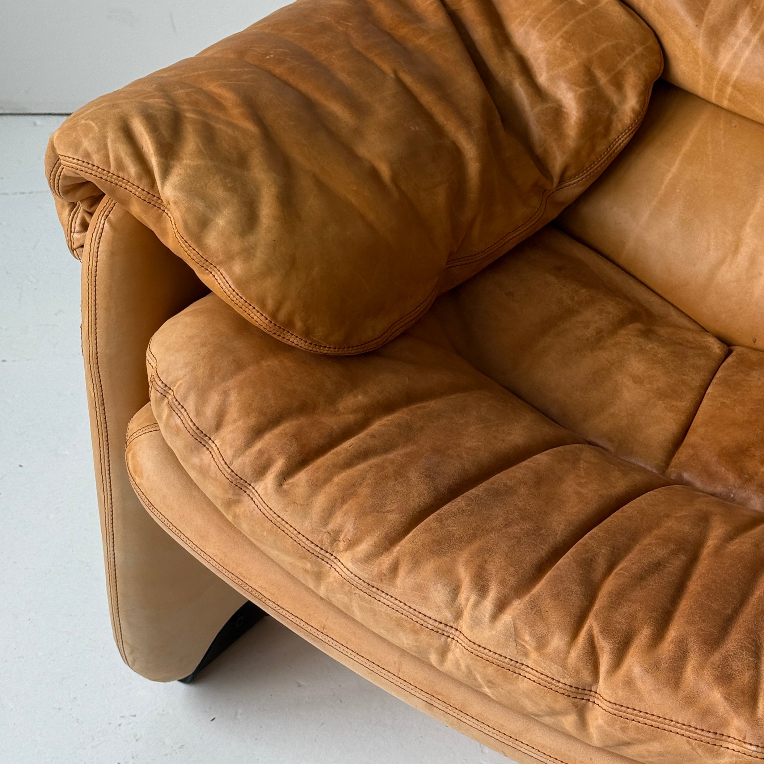 Sandwich e Doppiosandwich Leather Settee by Titina Ammannati and Giampiero Vitelli for Brunati