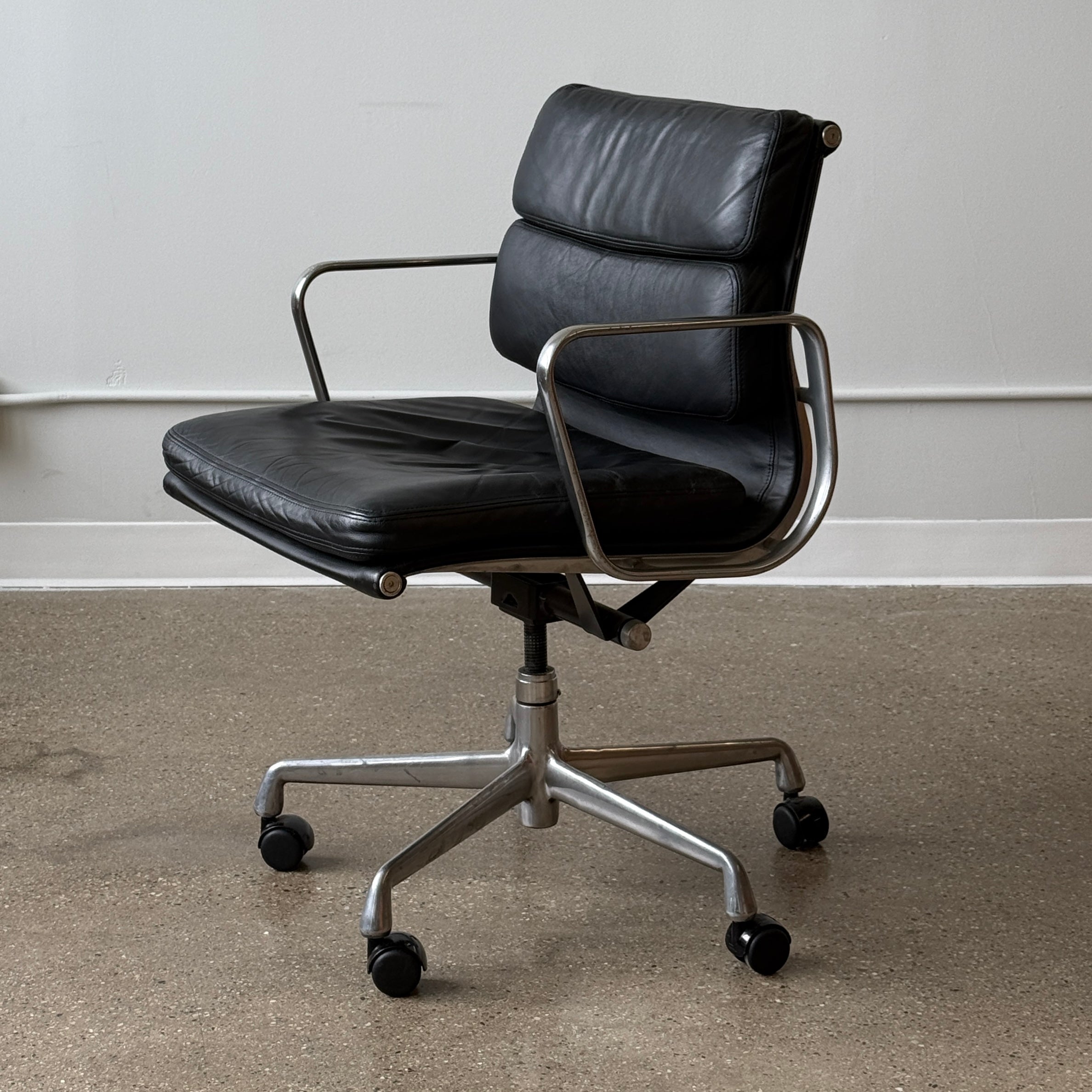 Soft Pad Desk Chair in Leather by Charles + Ray Eames for Herman Miller