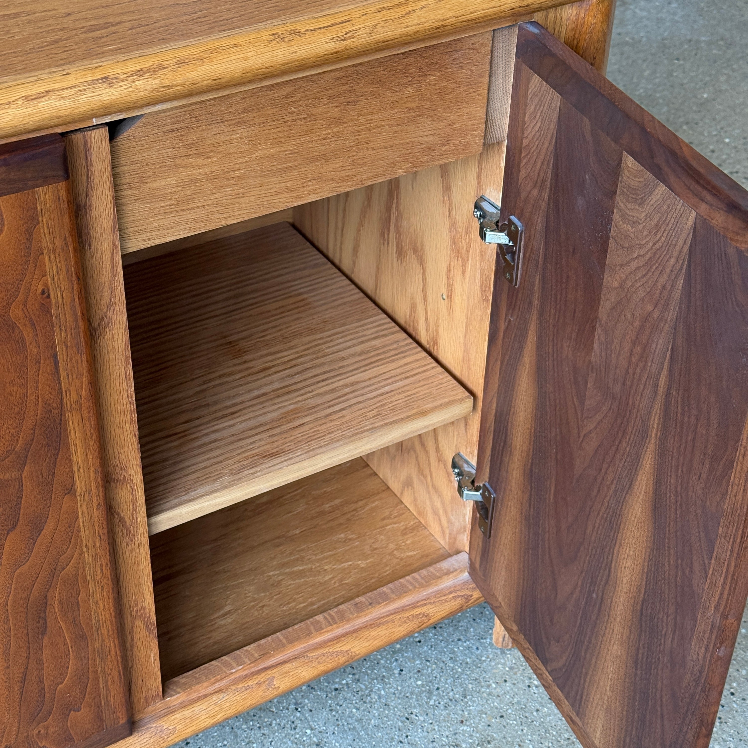 Oak Brutalist Hutch by Lou Hodges for Generation 80
