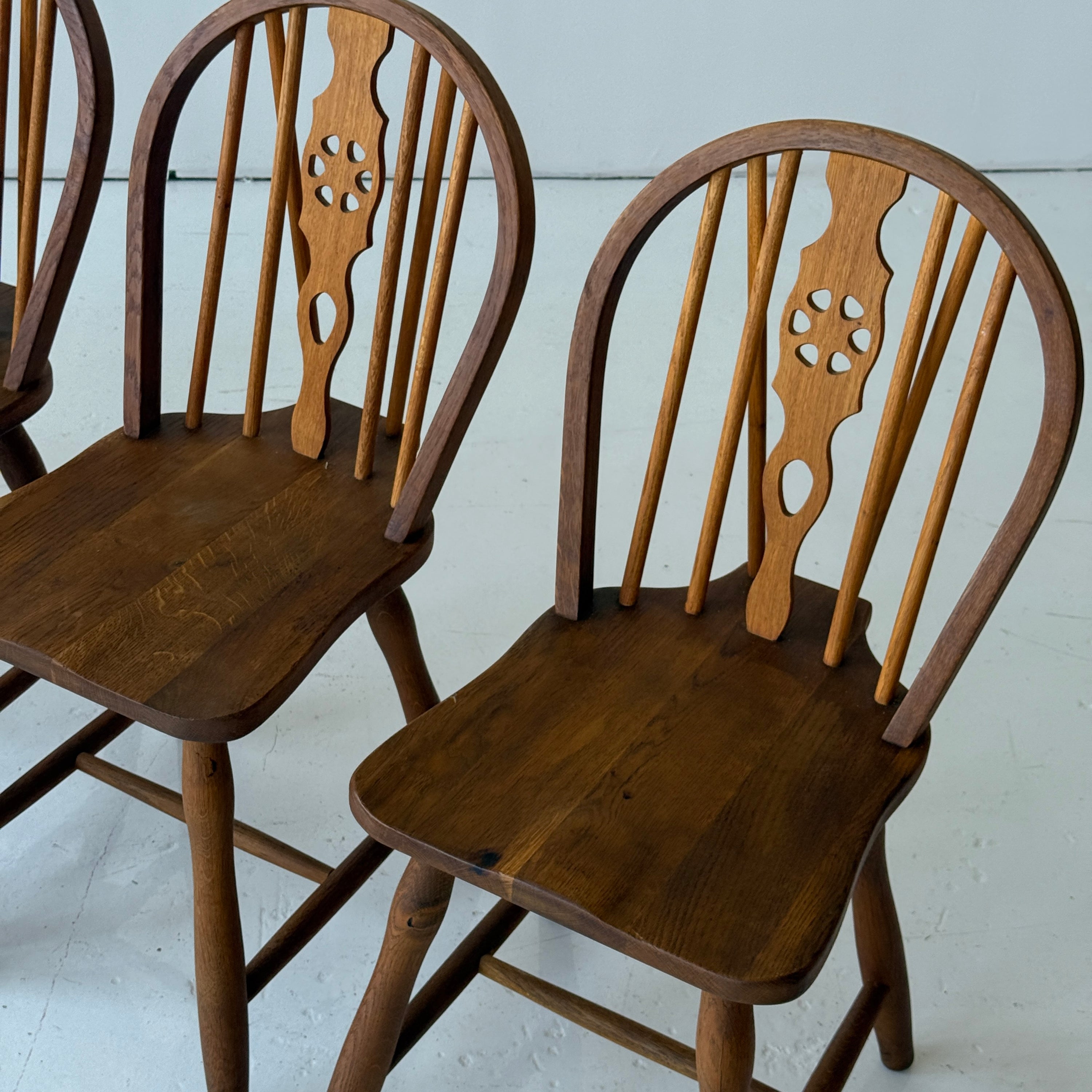 Scandinavian Oak Spindle Back Dining Chairs