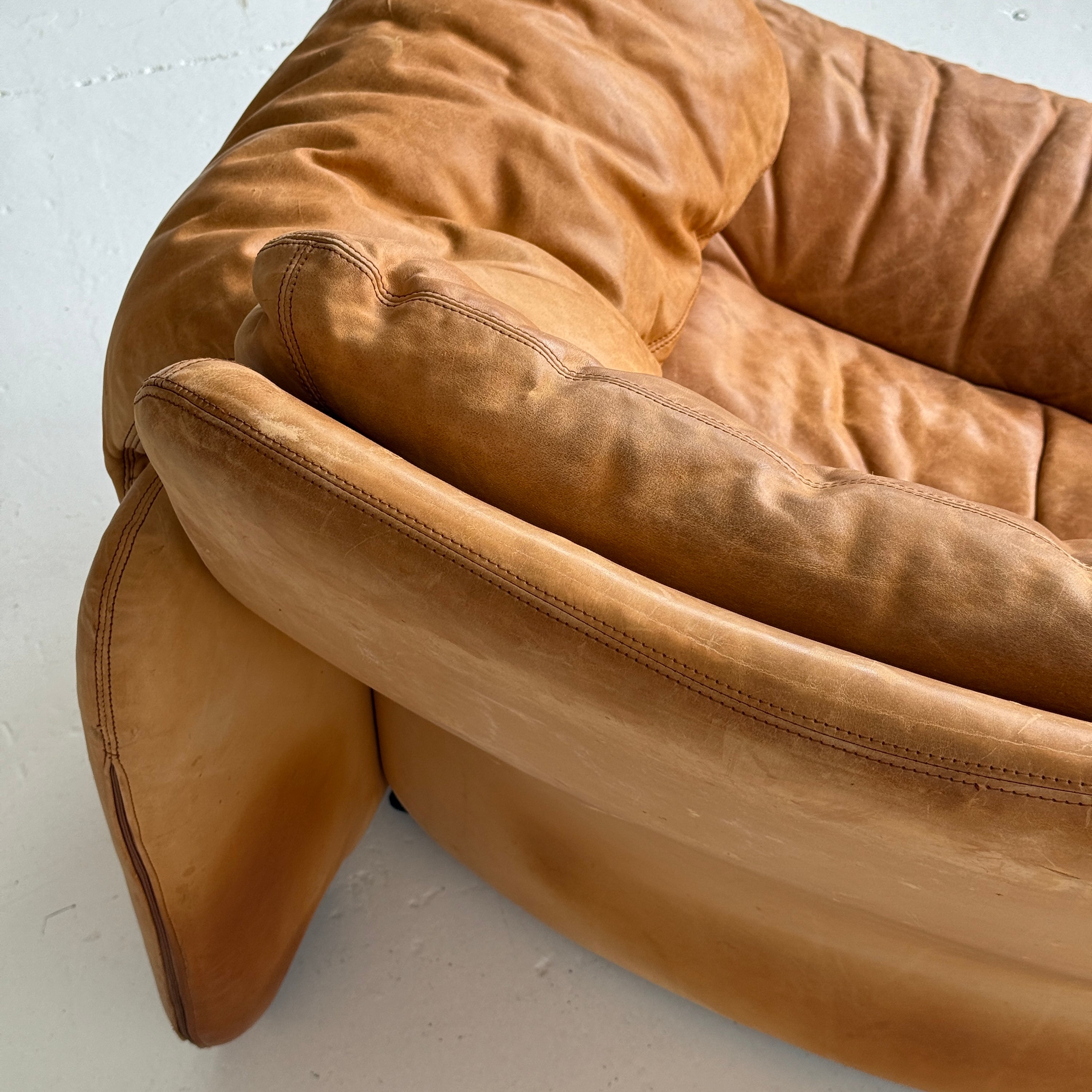 Sandwich e Doppiosandwich Leather Settee by Titina Ammannati and Giampiero Vitelli for Brunati