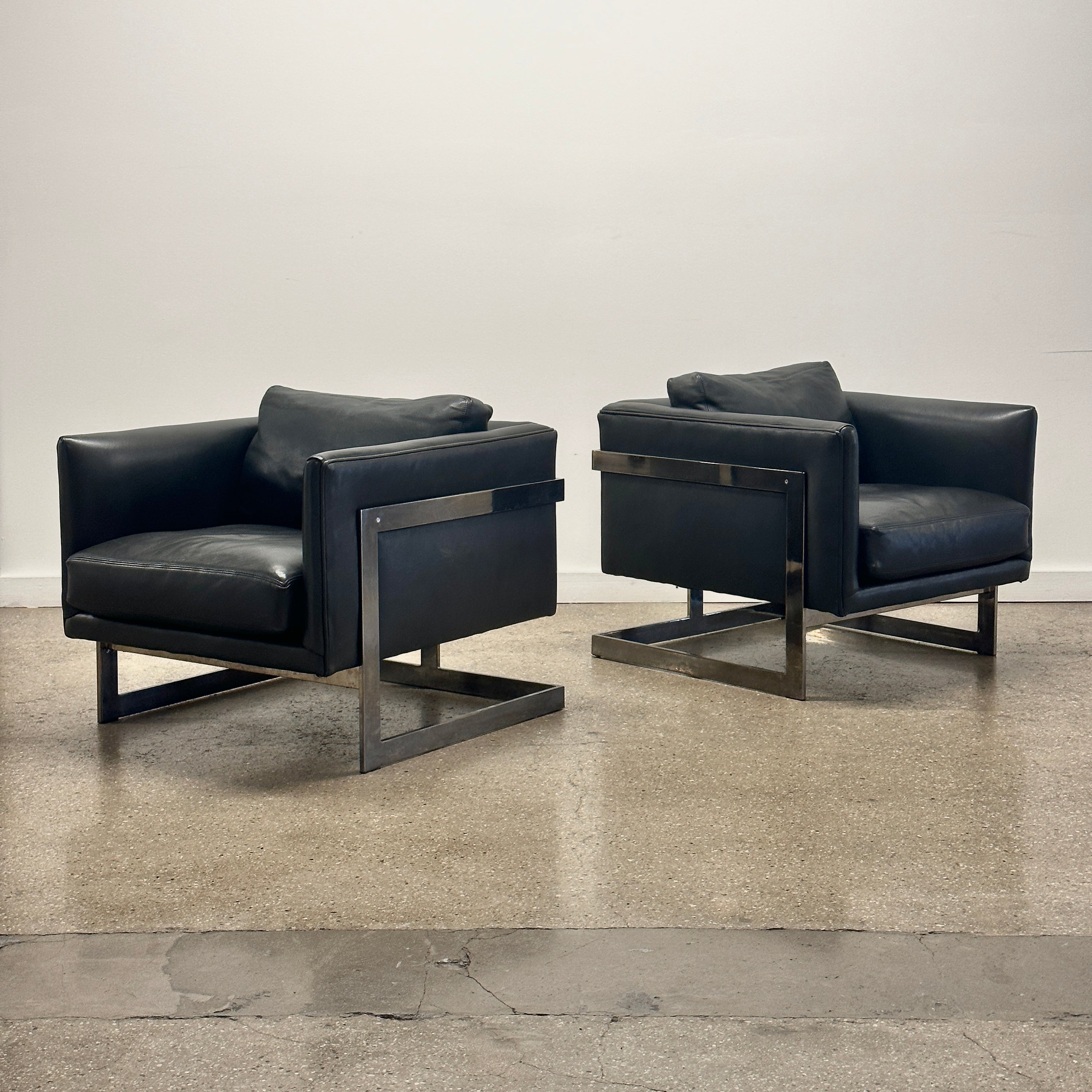 No. 989 T-Back Cube Lounge Chair by Milo Baughman for Thayer Coggin