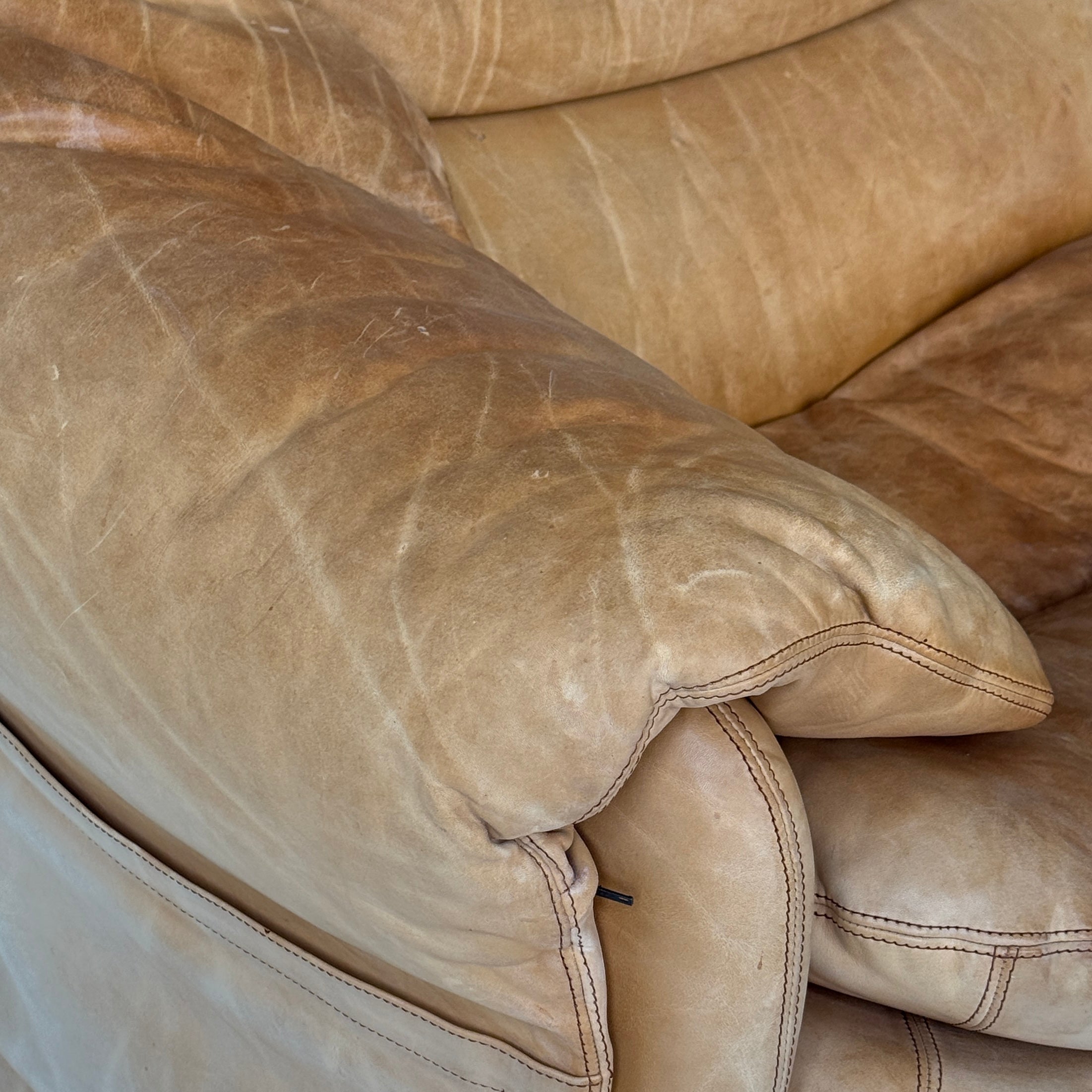 Sandwich e Doppiosandwich Leather Settee by Titina Ammannati and Giampiero Vitelli for Brunati