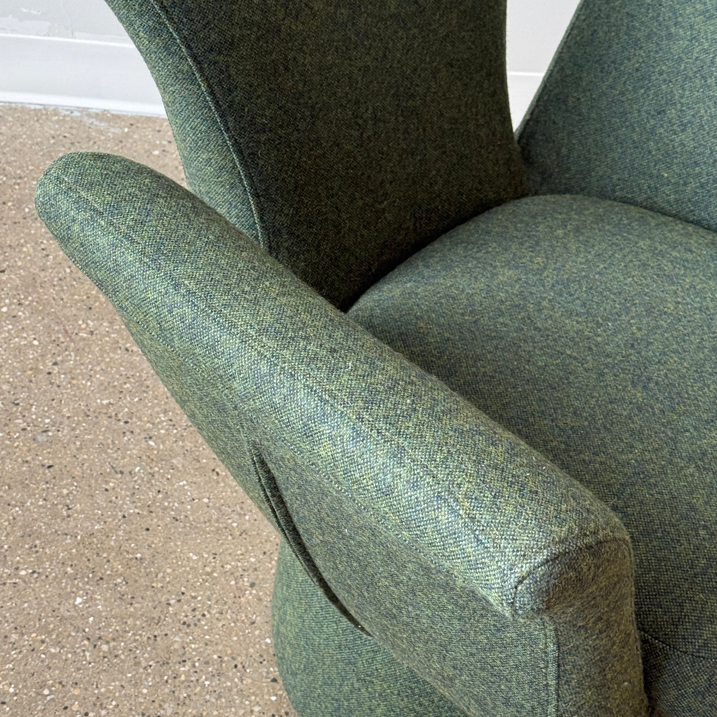 Postmodern Flower Chairs in Green Wool