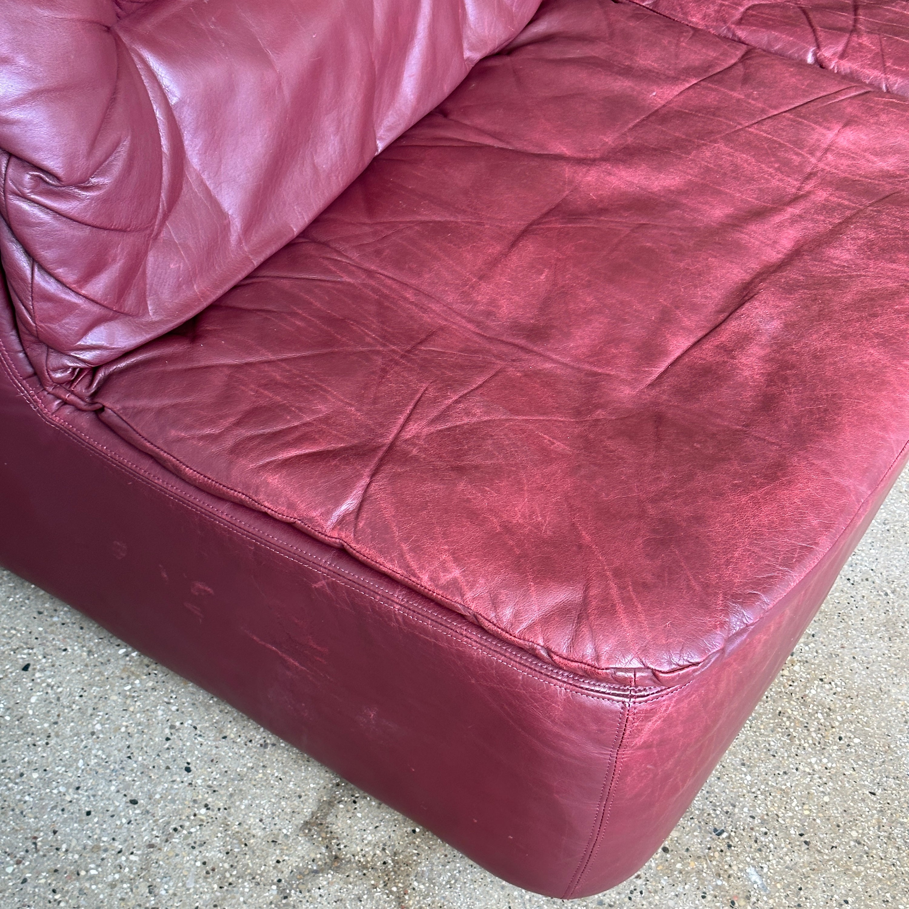 Oxblood Leather Modular Sofa by Friedrich Hill for Brayton International