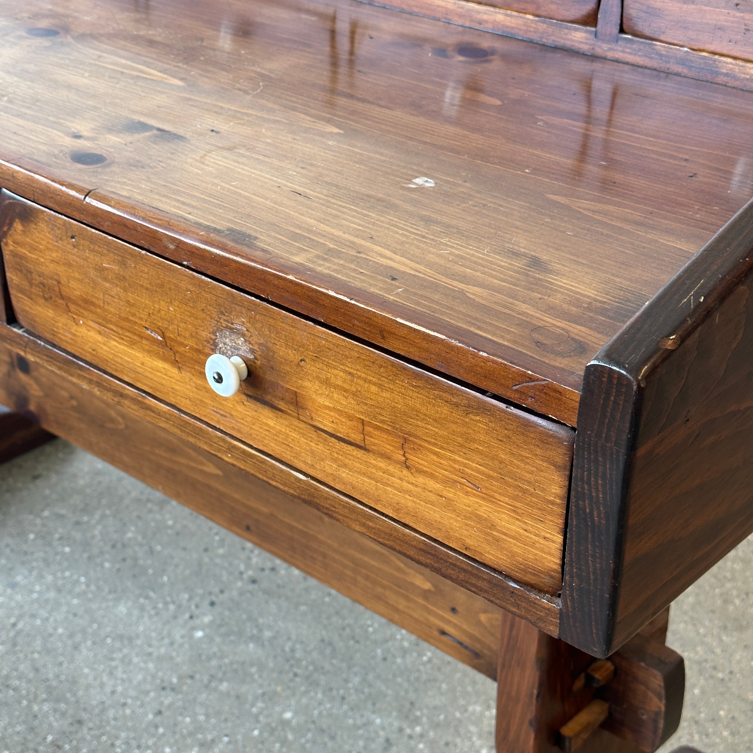 Antique Pine Tavern Desk