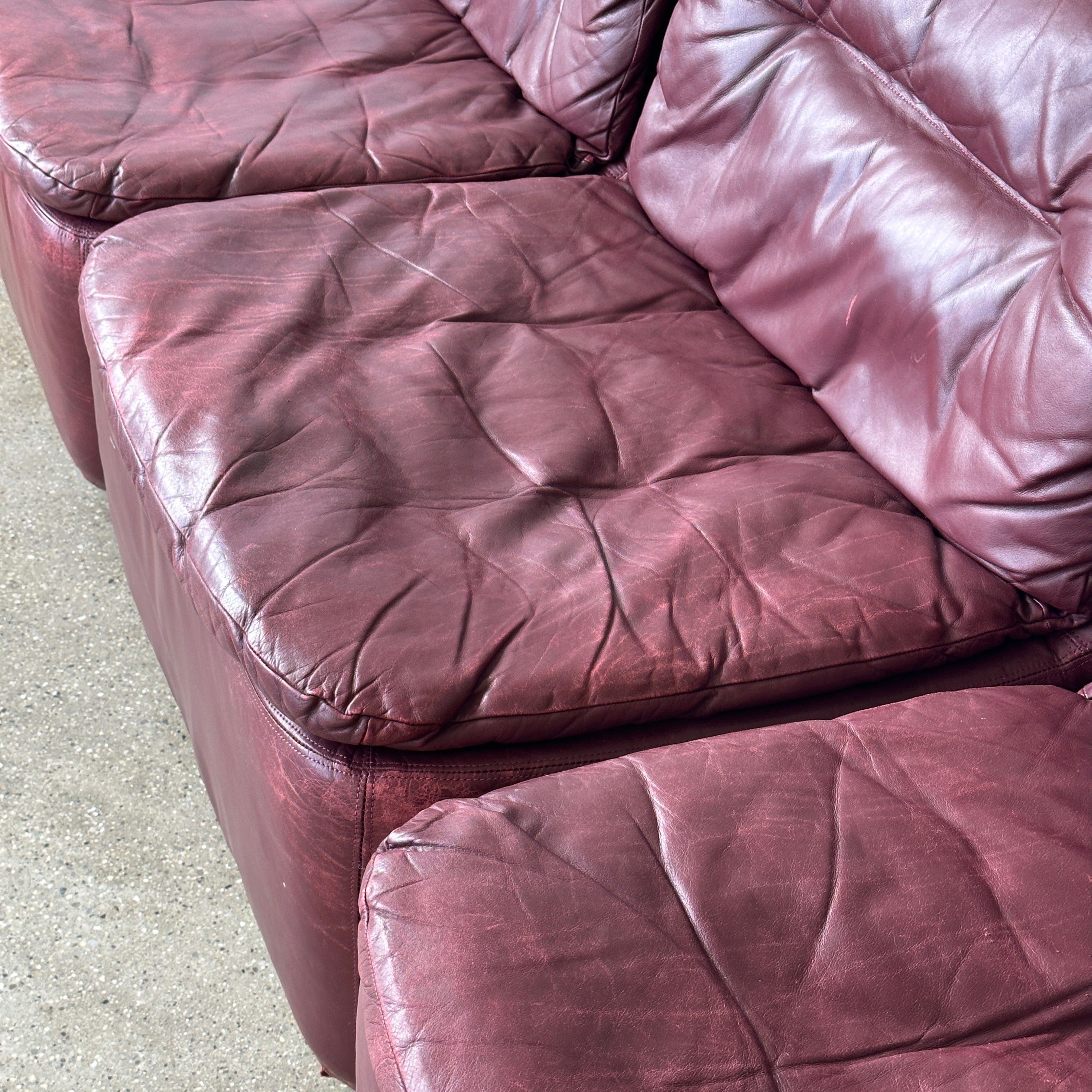Oxblood Leather Modular Sofa by Friedrich Hill for Brayton International