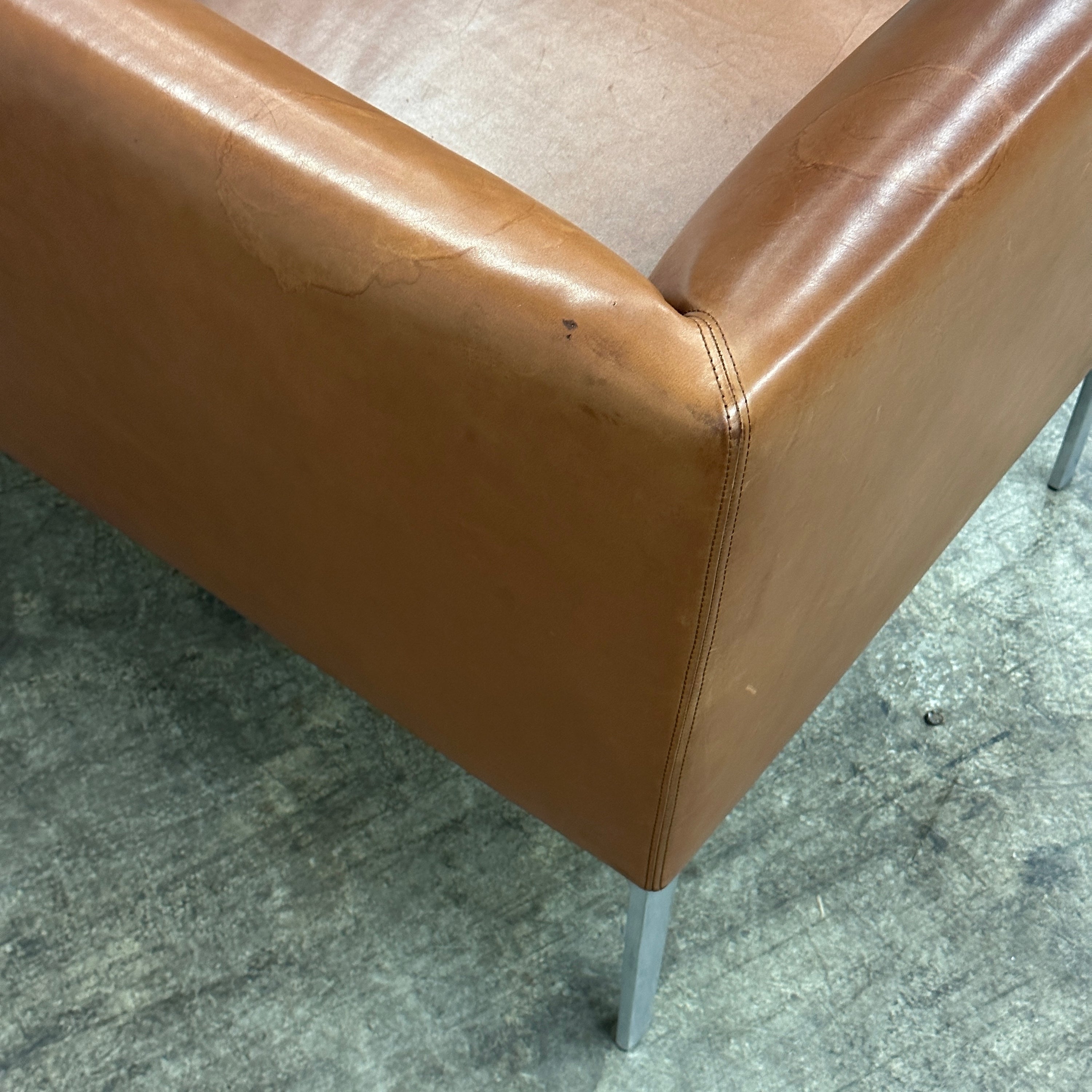 Brown Leather Asienta Sofa by Wilkhahn