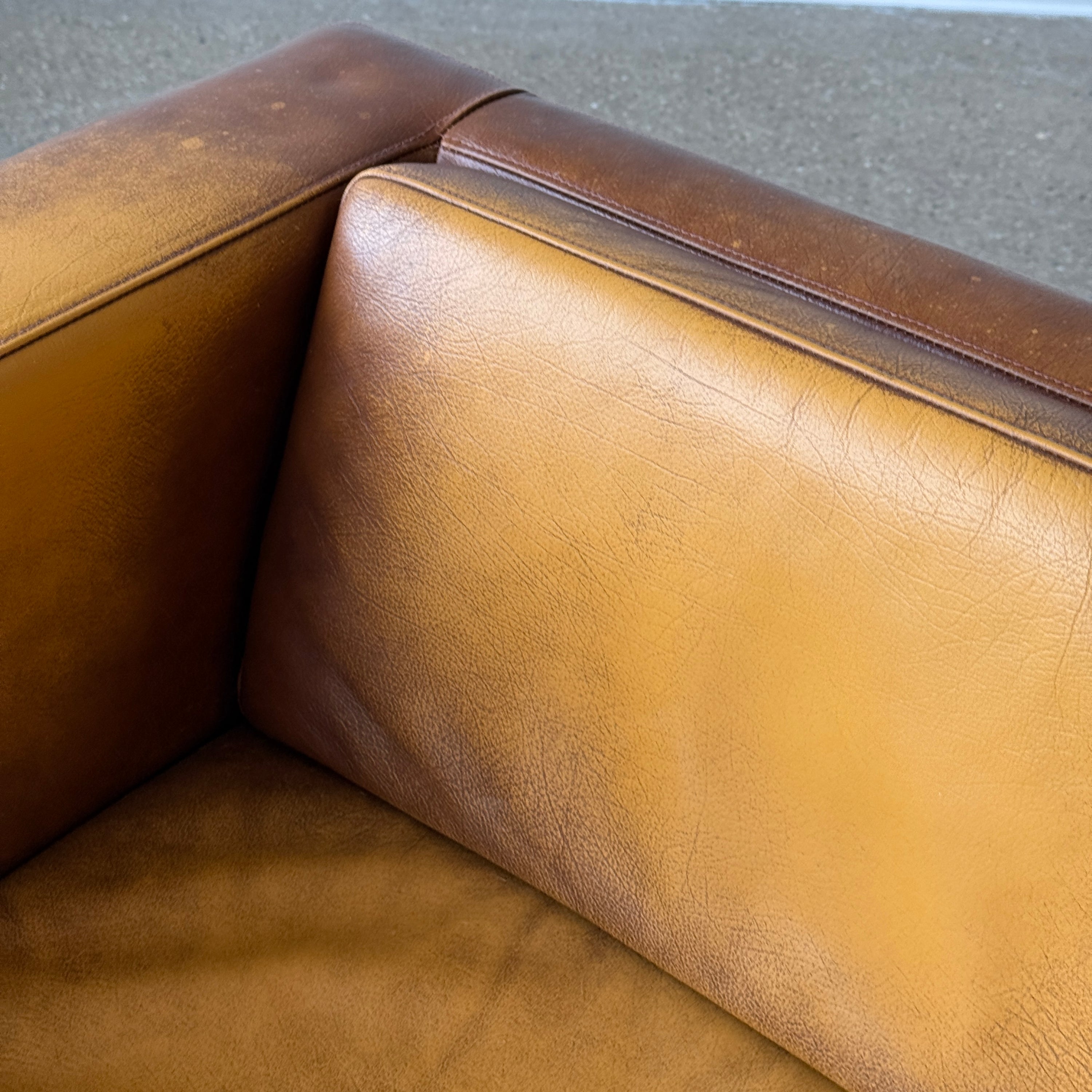 French Armchairs in Original Buffalo Leather