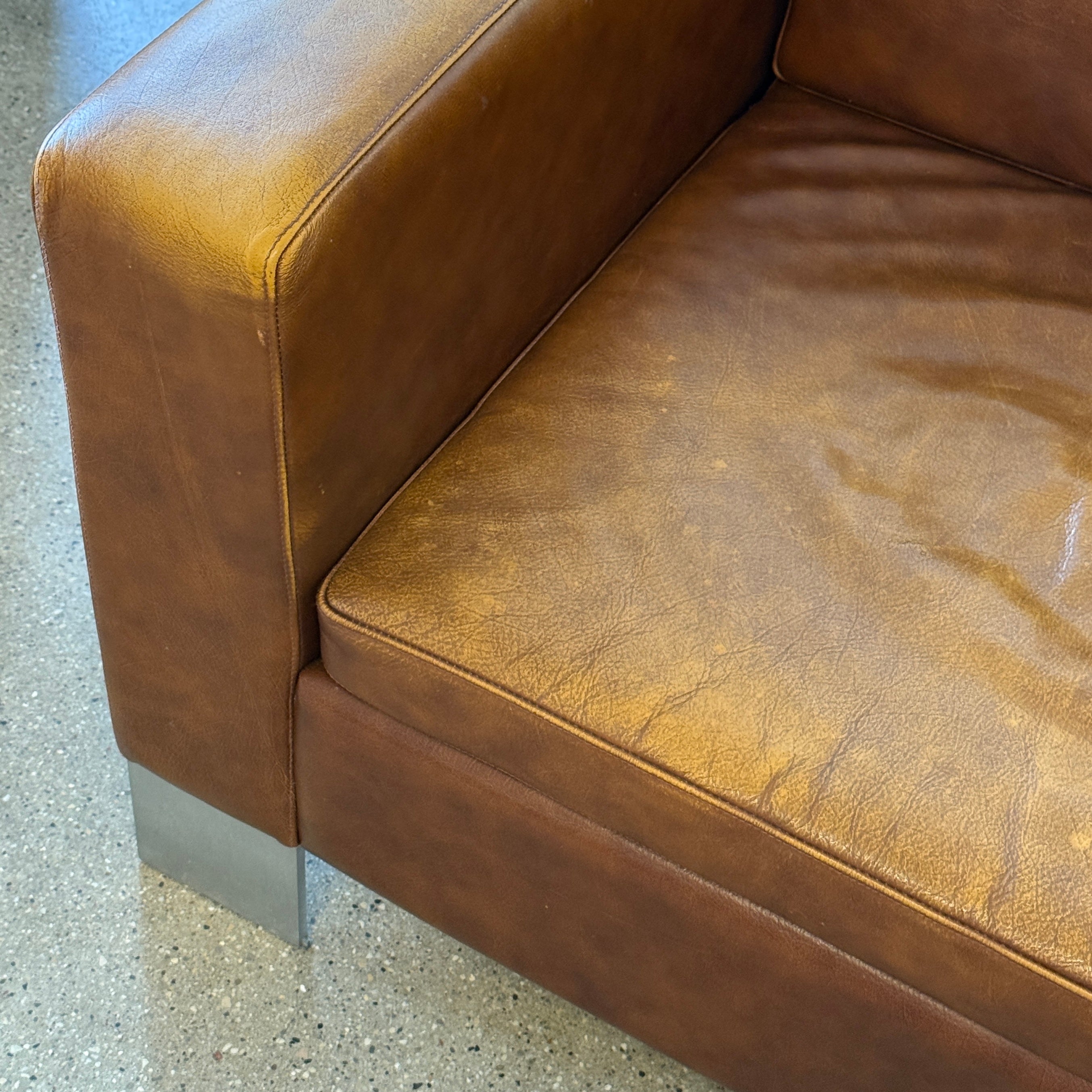 French Armchairs in Original Buffalo Leather