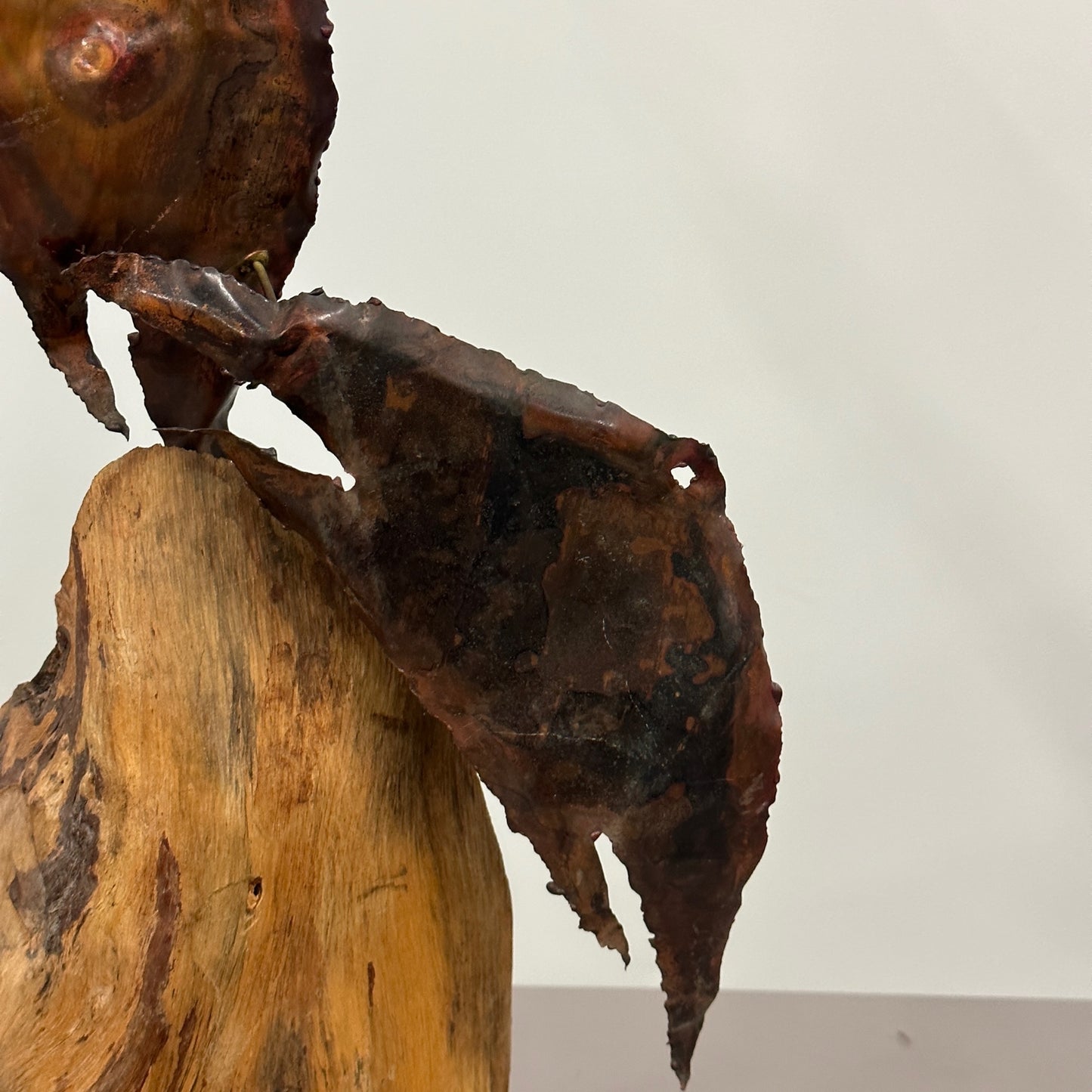 Vintage Copper/Wood Sculpture