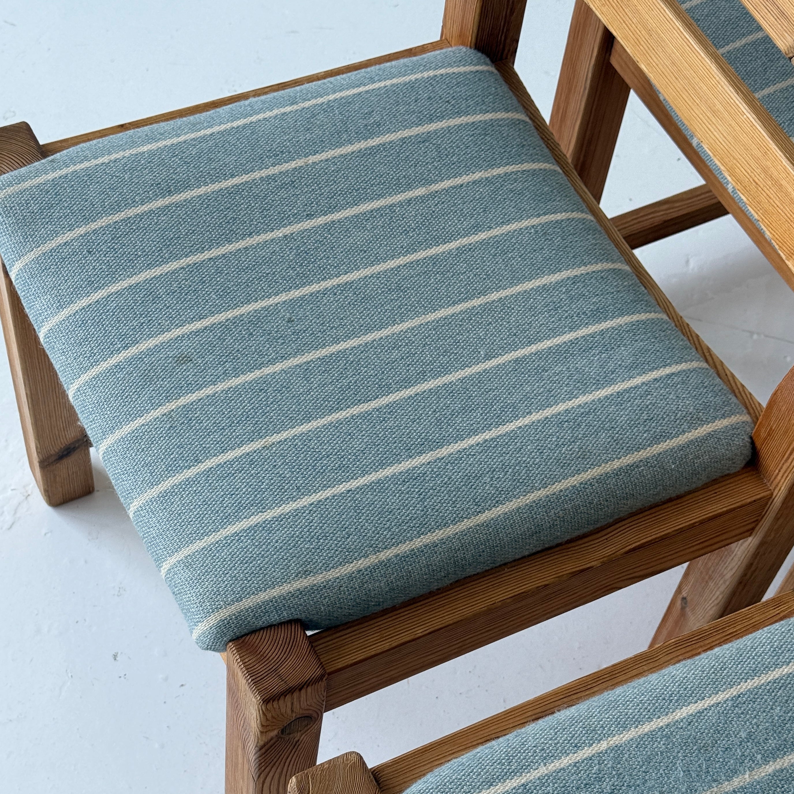 Swedish Pine Brutalist Dining Chairs