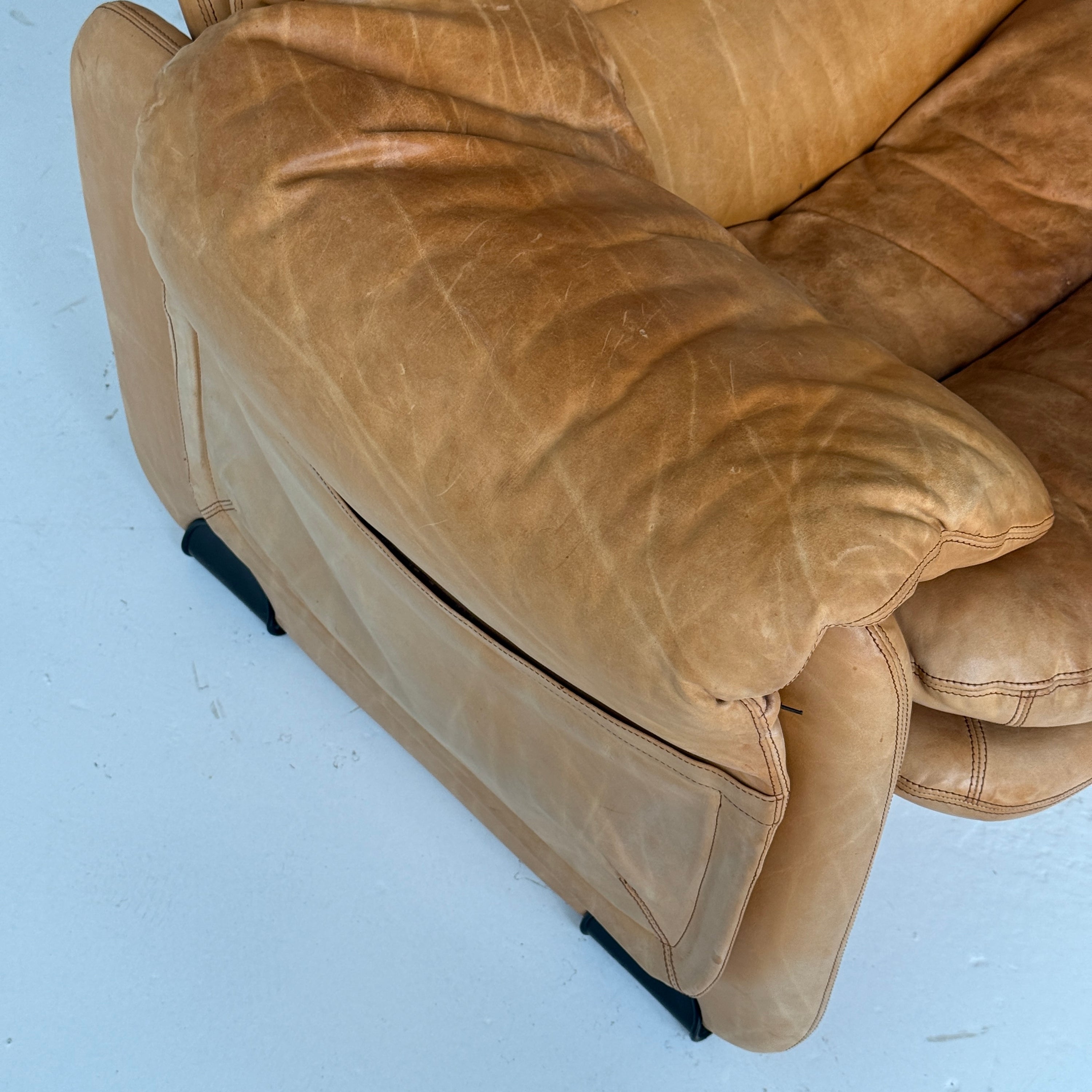 Sandwich e Doppiosandwich Leather Settee by Titina Ammannati and Giampiero Vitelli for Brunati