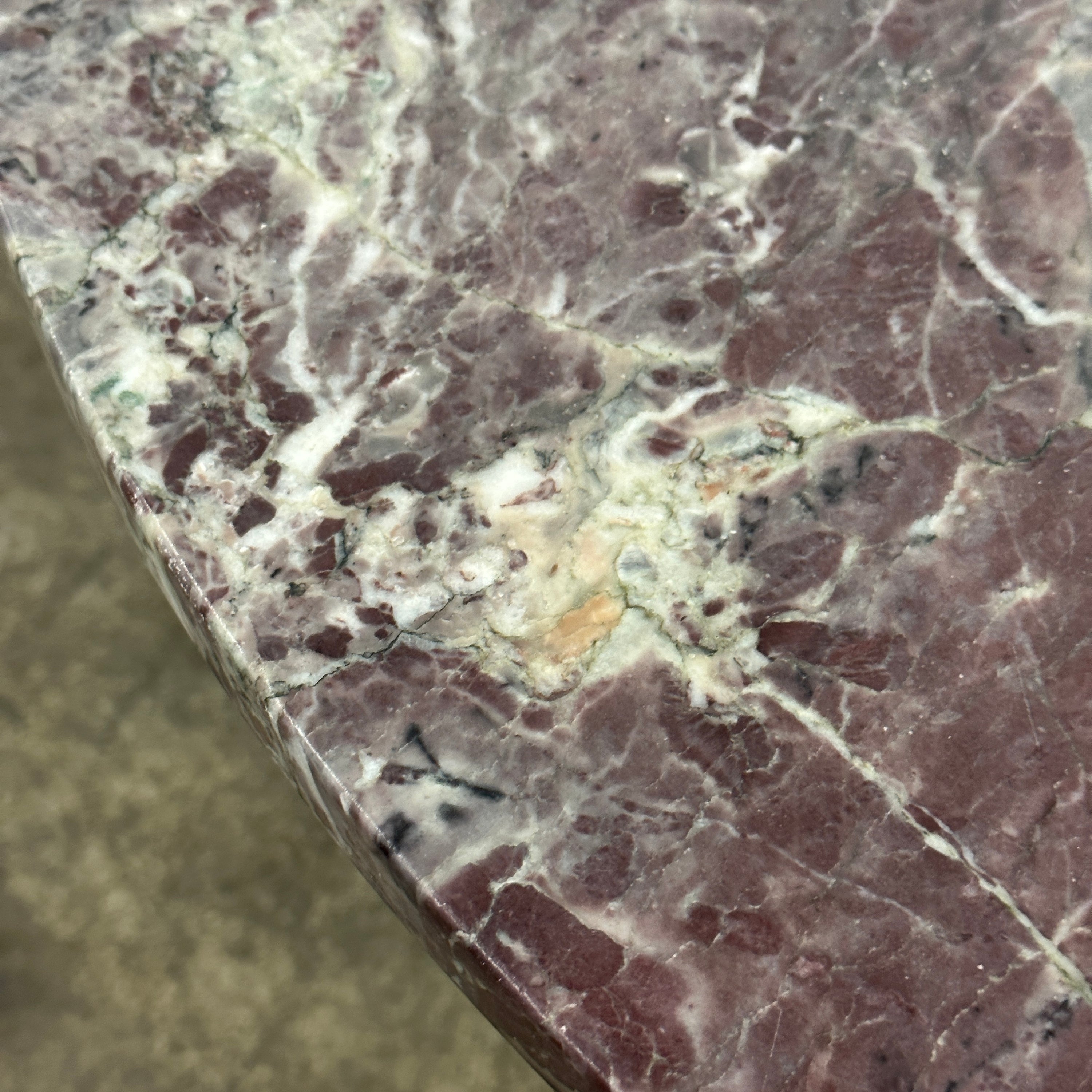 Aluminum Group Table by Charles and Ray Eames for Herman Miller with Purple Marble Top