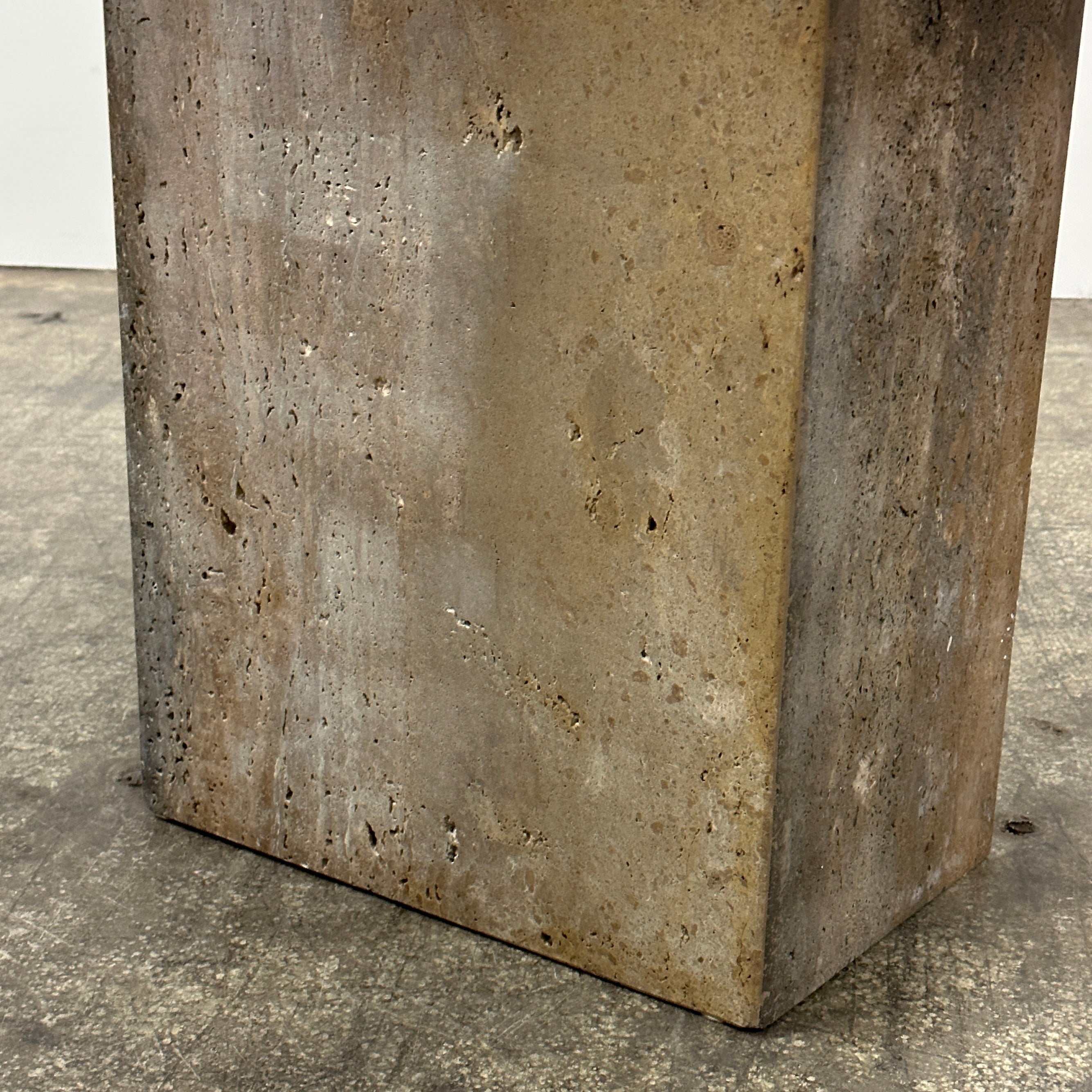 Walnut Travertine Console Table by Stone International